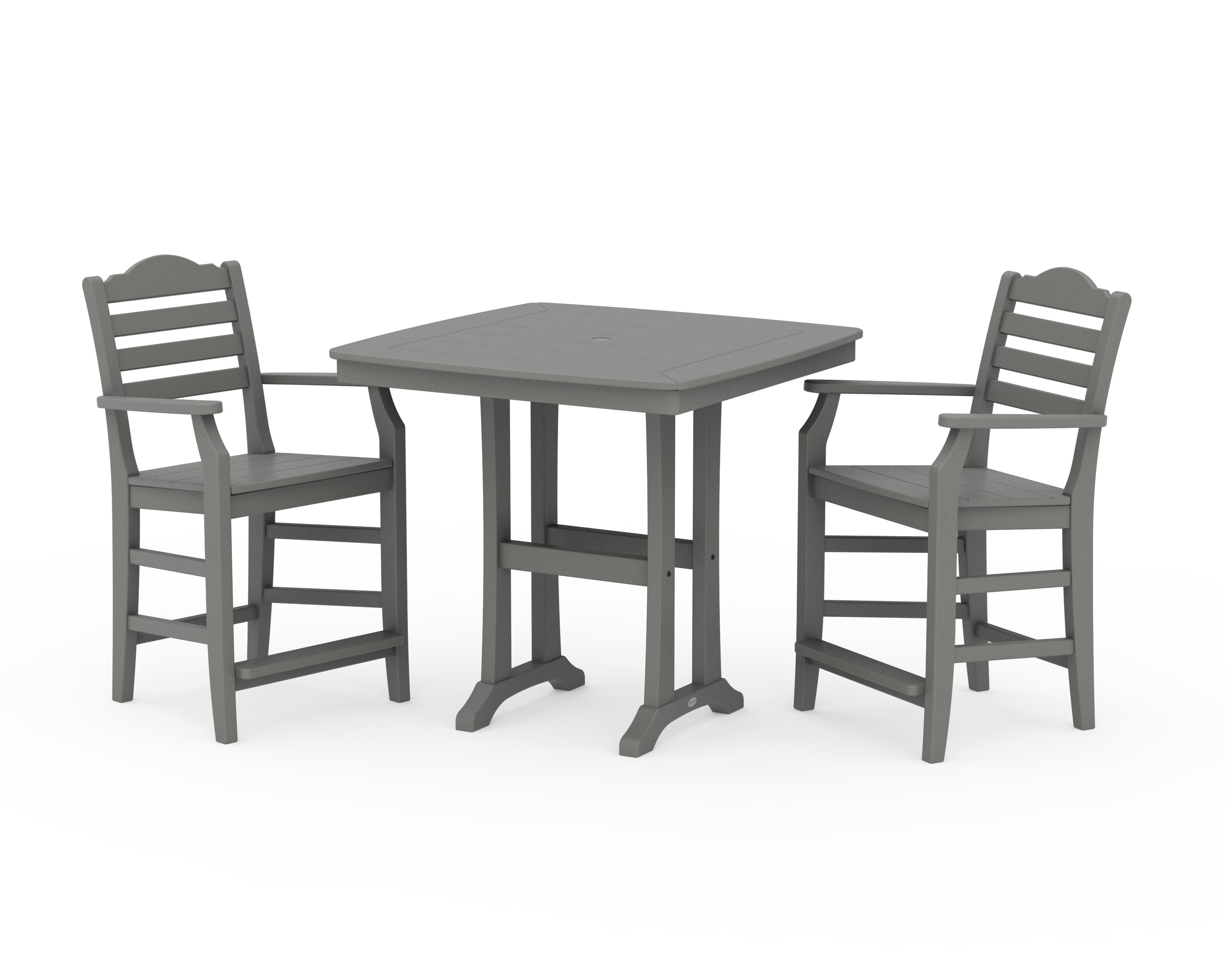 Savannah 3-Piece Counter Set with Trestle Legs in Slate Grey