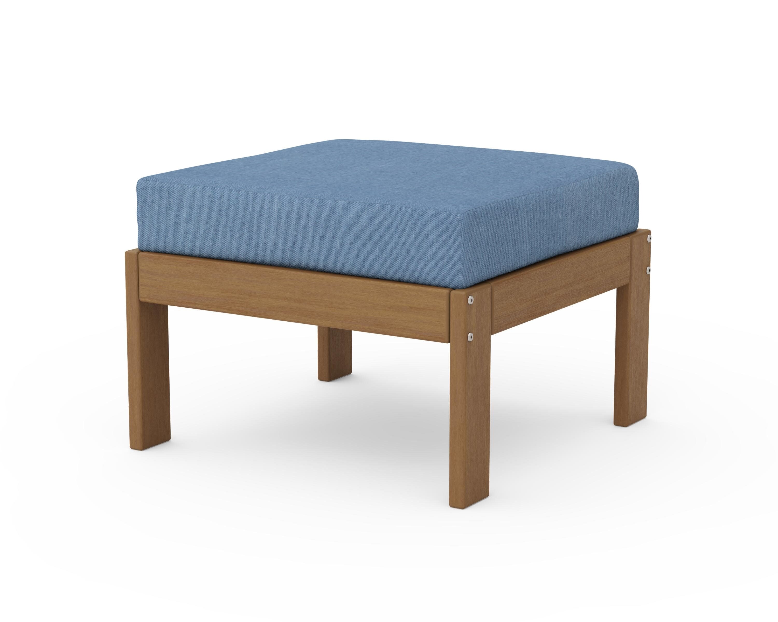 Vineyard Modular Ottoman in Natural / Sky Blue