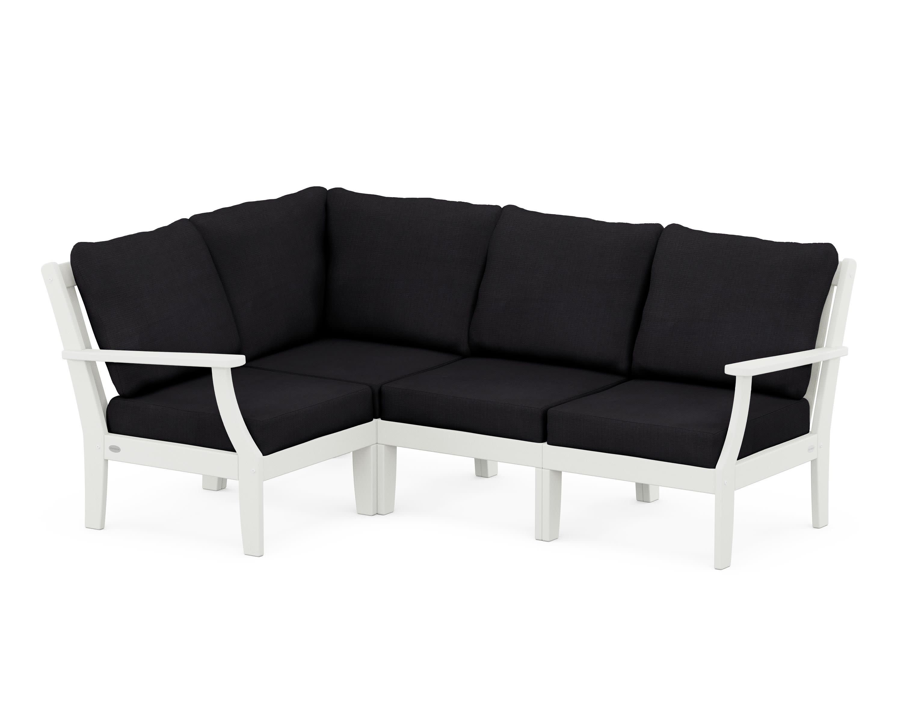 Braxton Modular 4-Piece Deep Seating Set in Vintage White / Midnight Linen