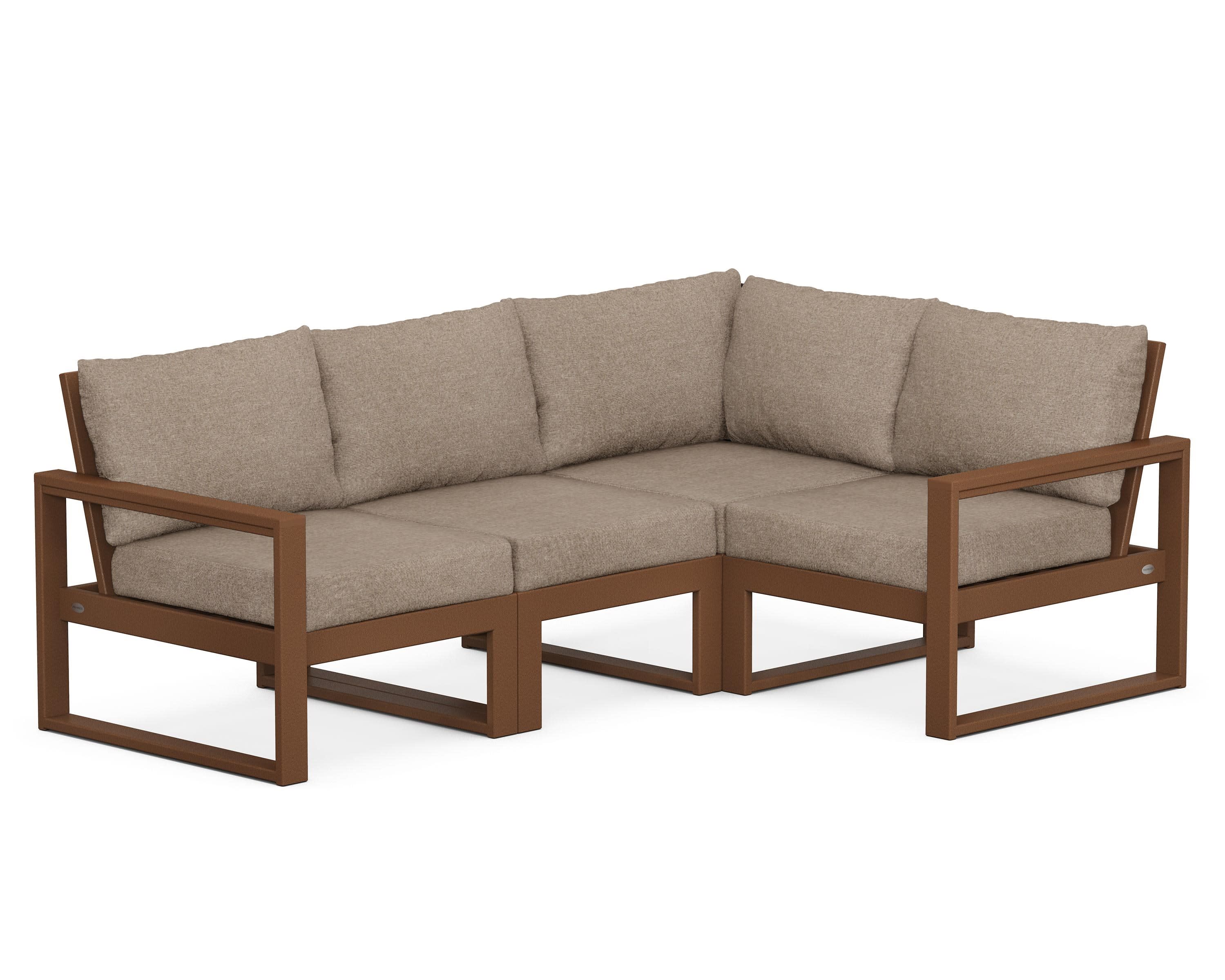 EDGE 4-Piece Modular Deep Seating Set in Teak / Spiced Burlap