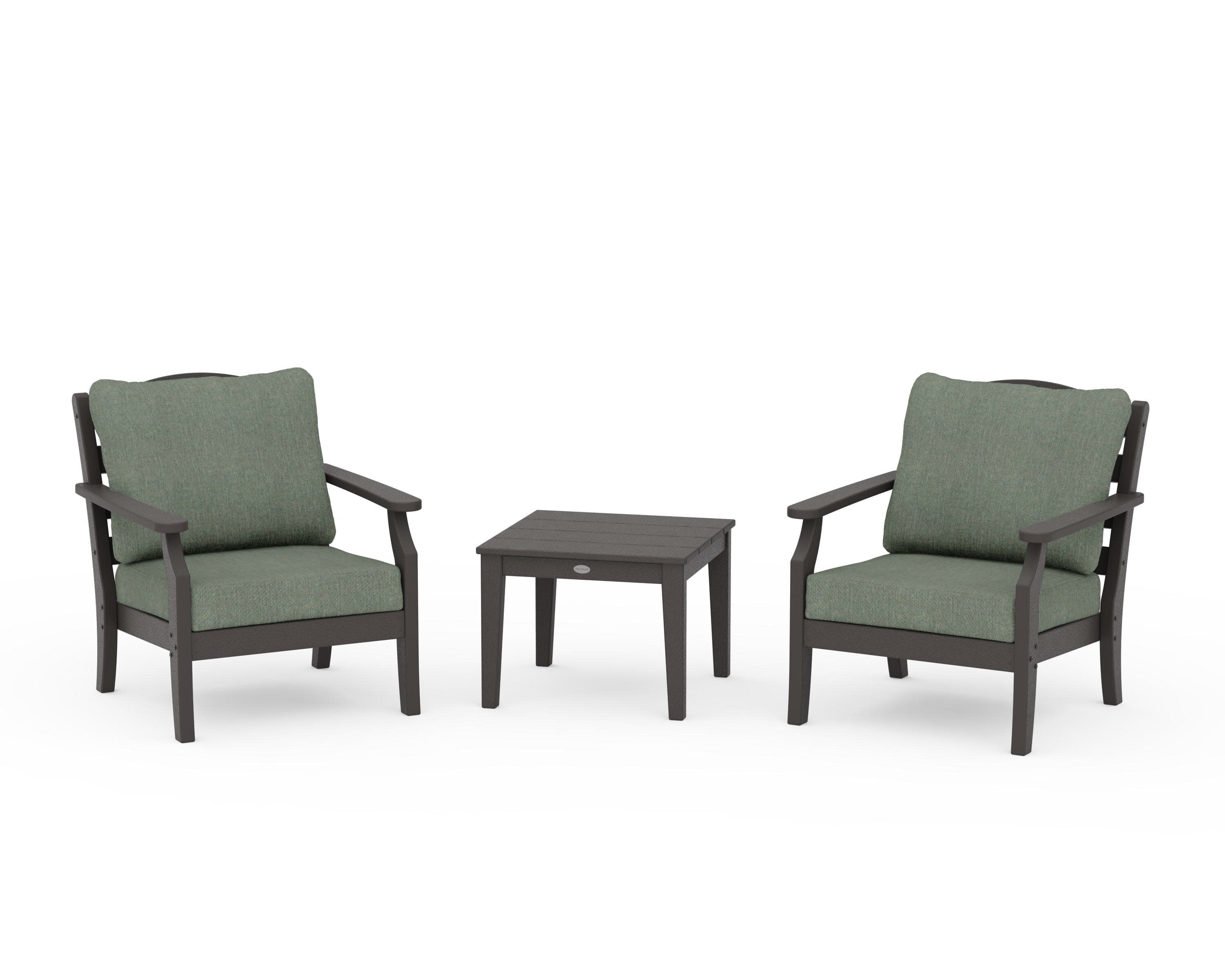Savannah 3-Piece Deep Seating Set in Vintage Coffee / Cast Sage
