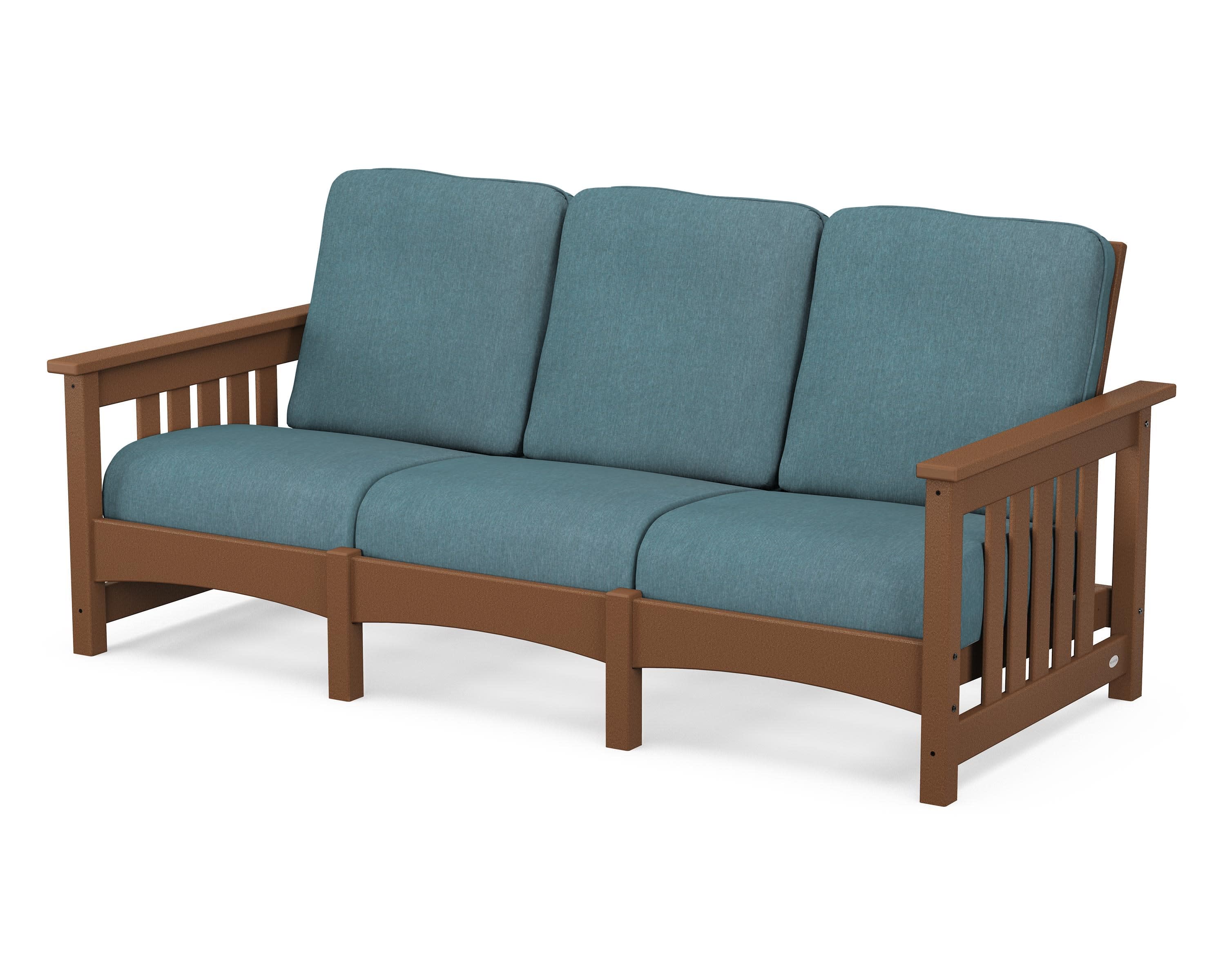Club Mission Sofa in Teak / Ocean Teal