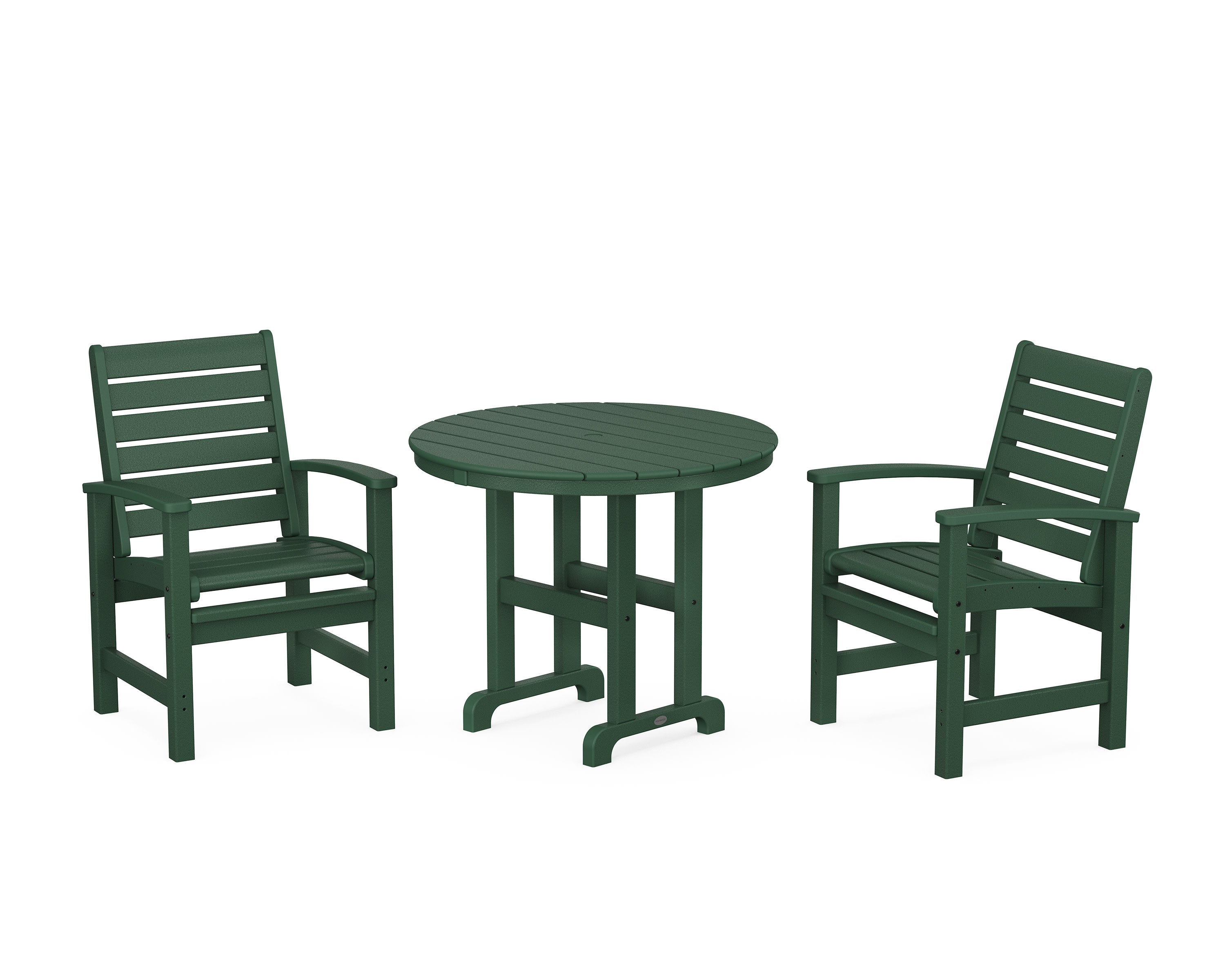 Signature 3-Piece Round Farmhouse Dining Set in Green