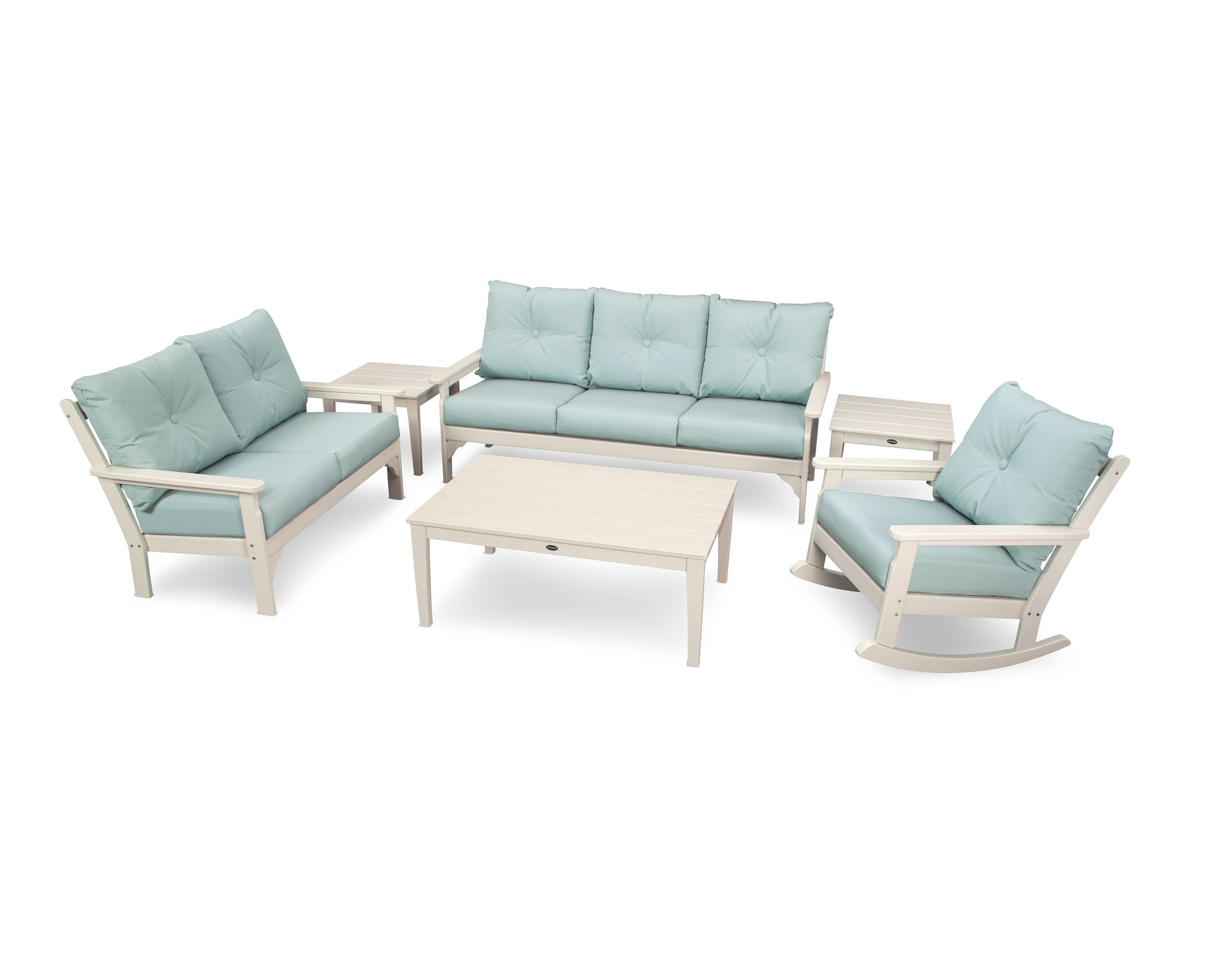 Vineyard 6-Piece Deep Seating Set in Sand / Spa