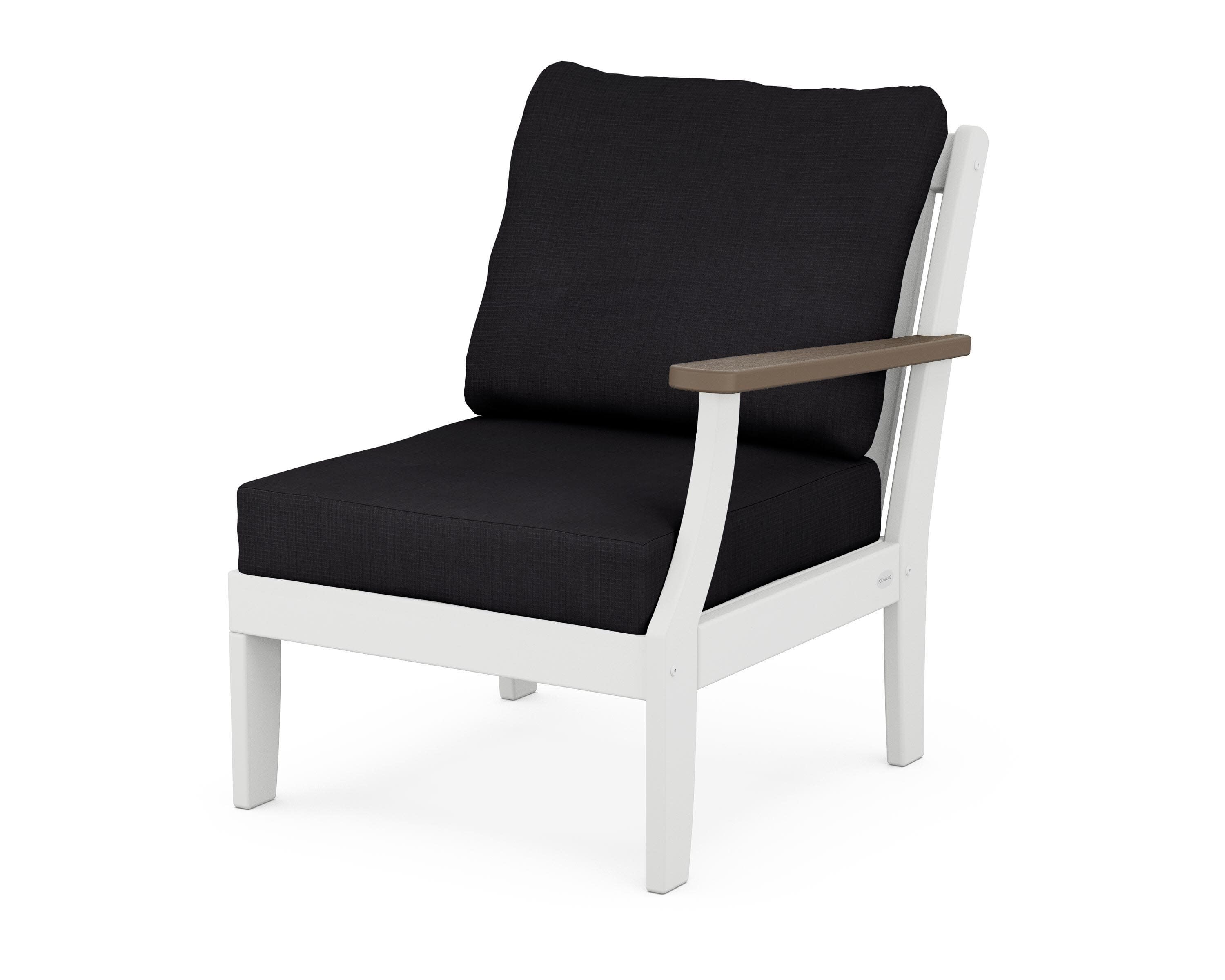 Braxton Modular Right Arm Chair in White / Kona / Midnight Linen