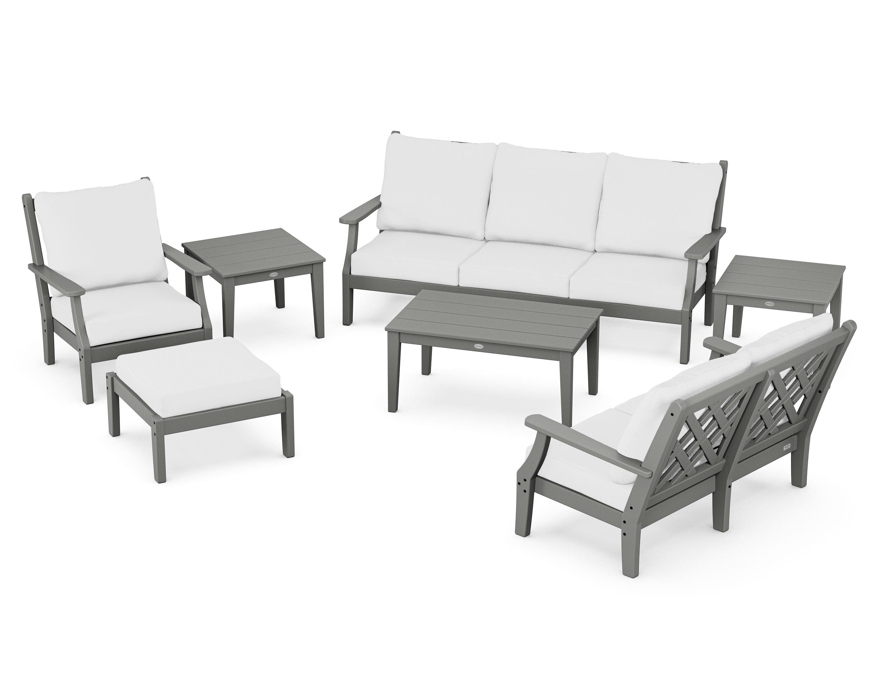 Wovendale 7-Piece Deep Seating Set in Slate Grey / Natural