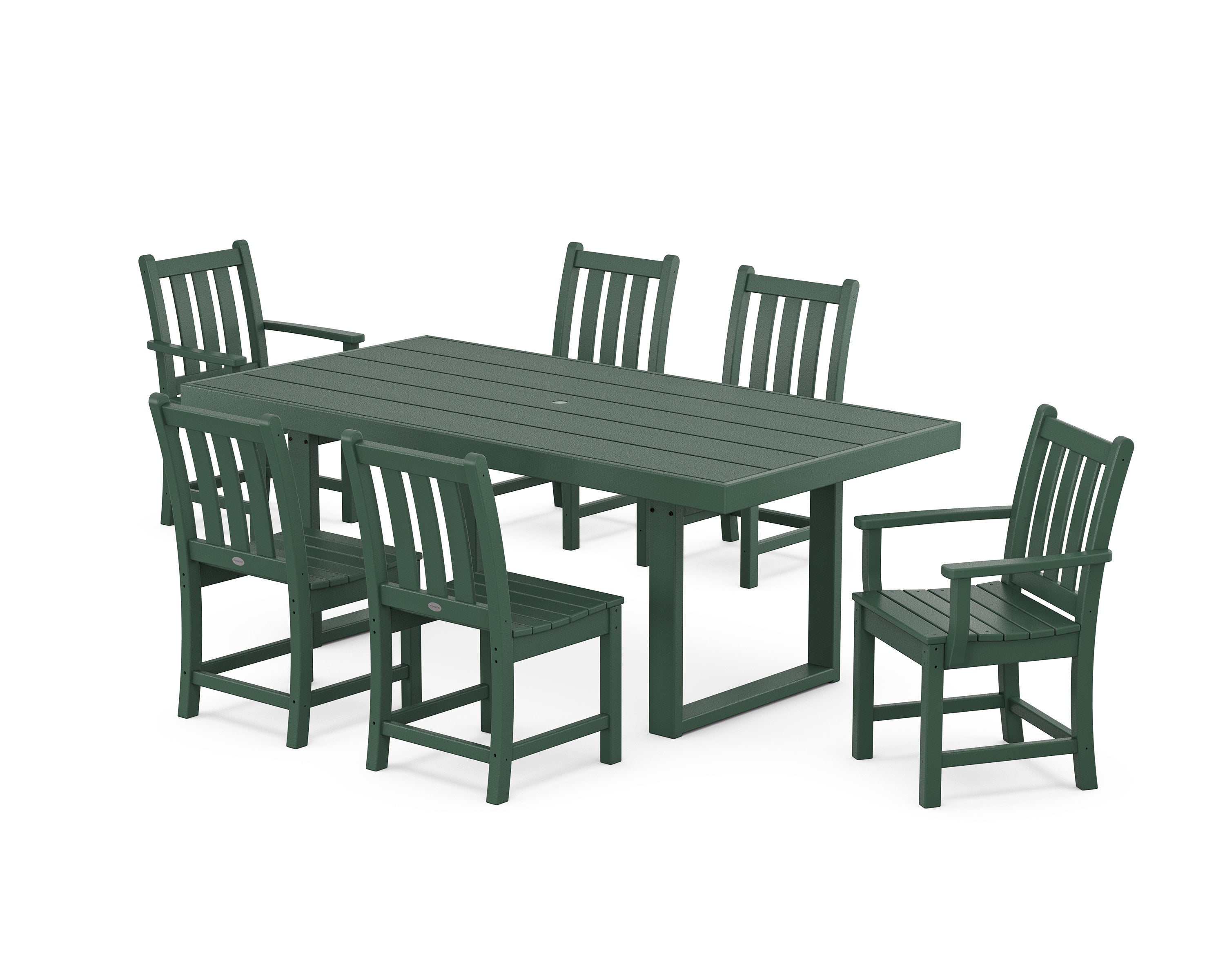 Traditional Garden 7-Piece Dining Set in Green