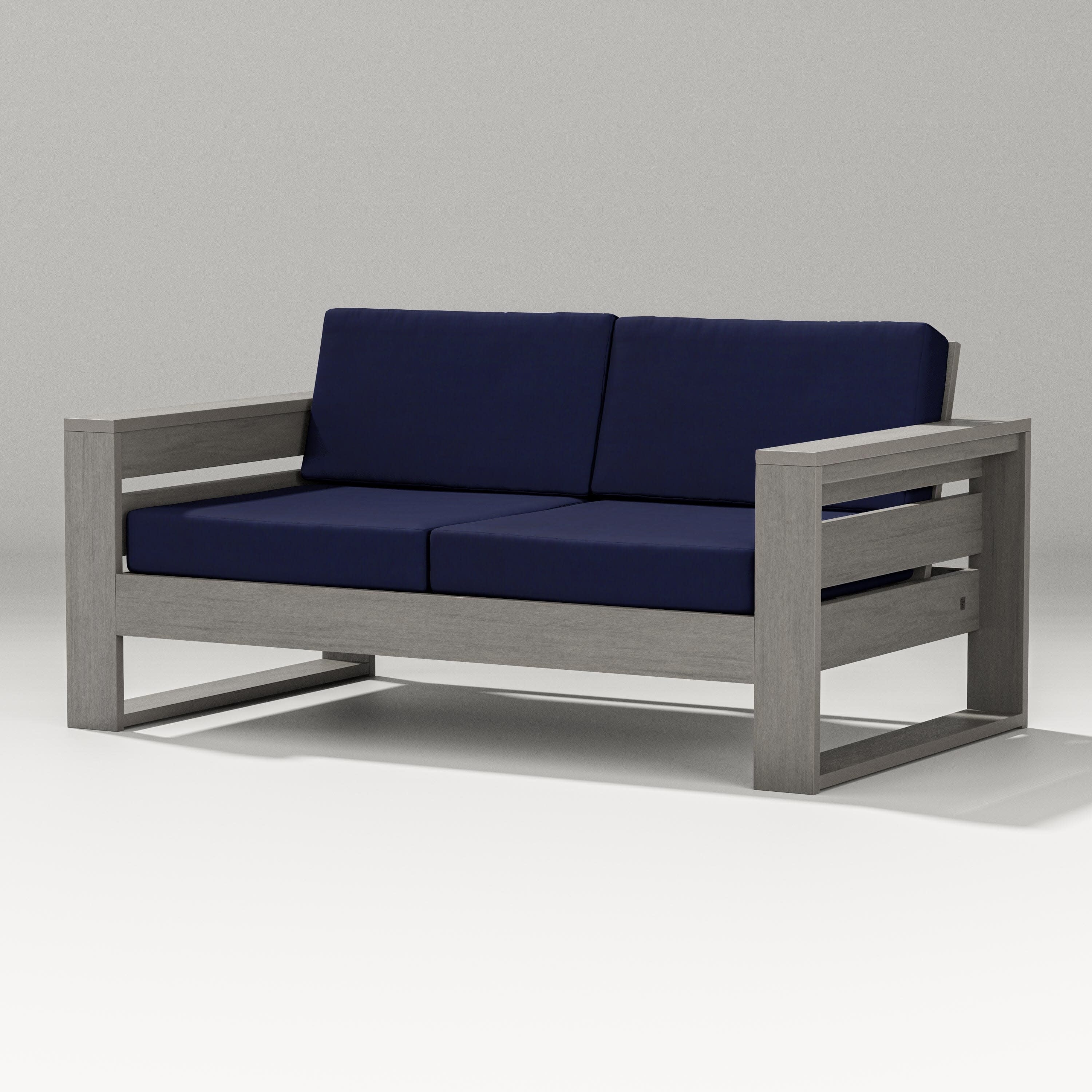 Latitude Loveseat in Driftwood / Navy
