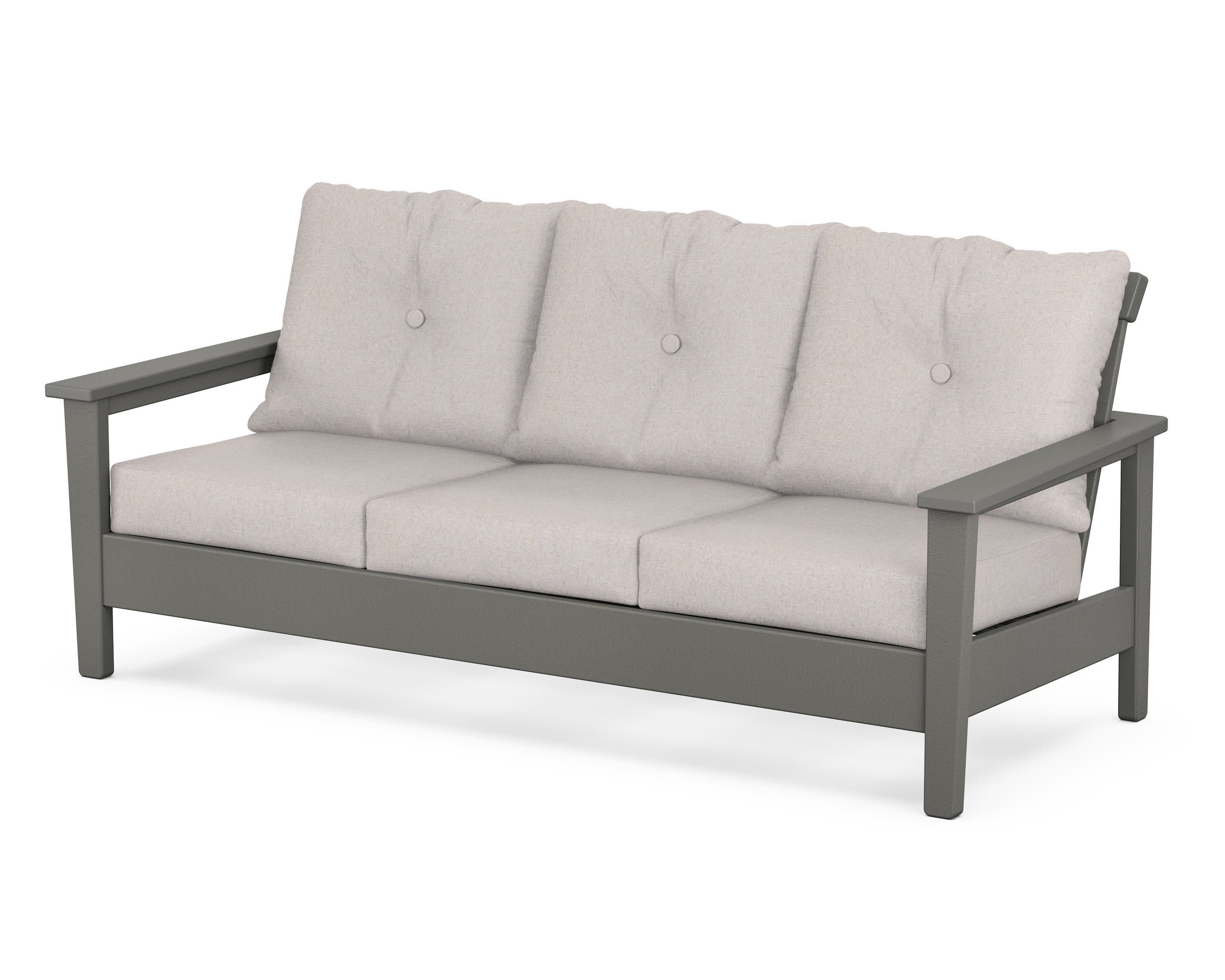 Prescott Deep Seating Sofa in Slate Grey / Dune Burlap