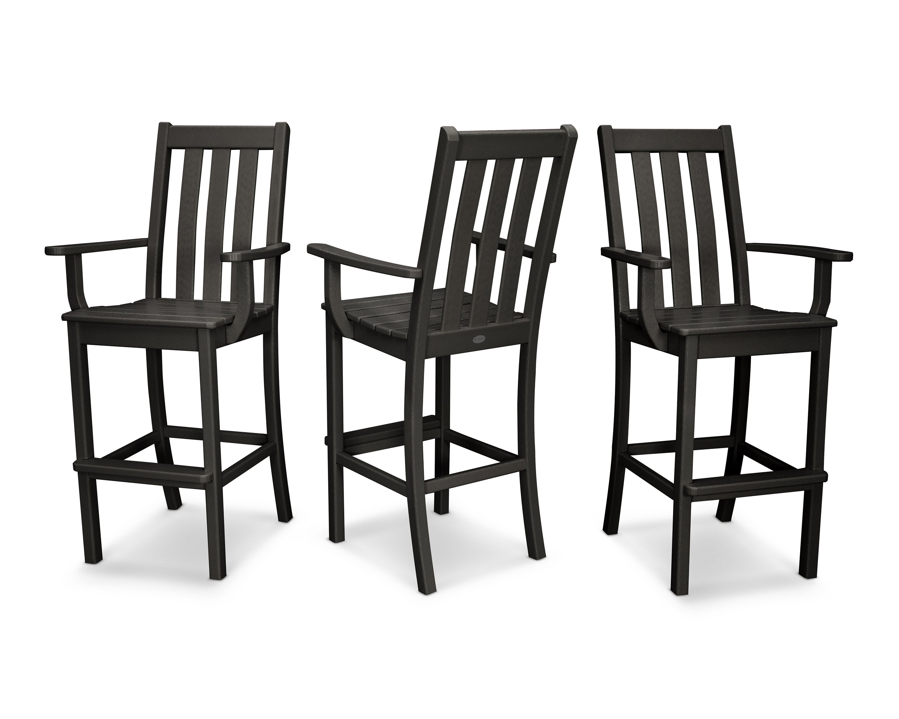 Vineyard Bar Arm Chair 3-Pack in Black