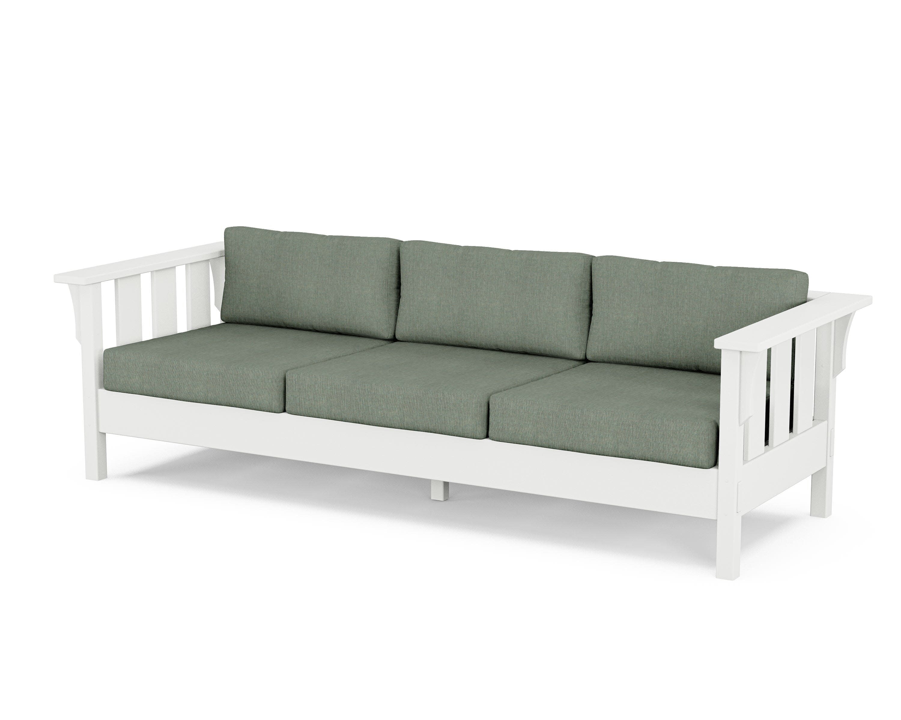 Acadia Deep Seating Sofa in White / Cast Sage