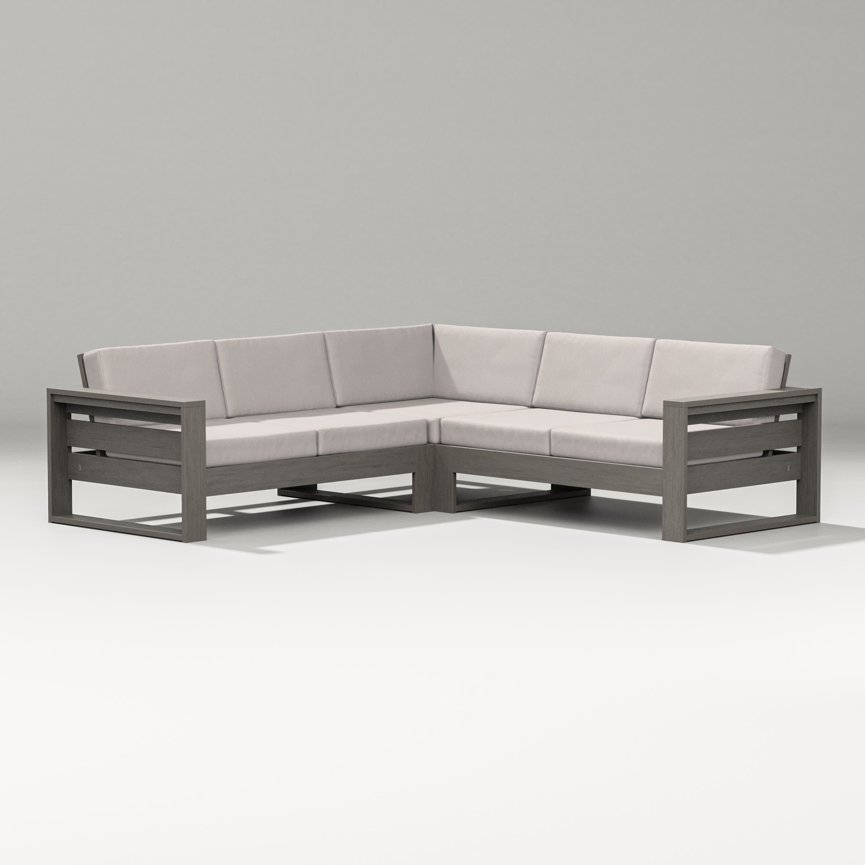 Latitude Corner Sectional in Driftwood / Dune Burlap