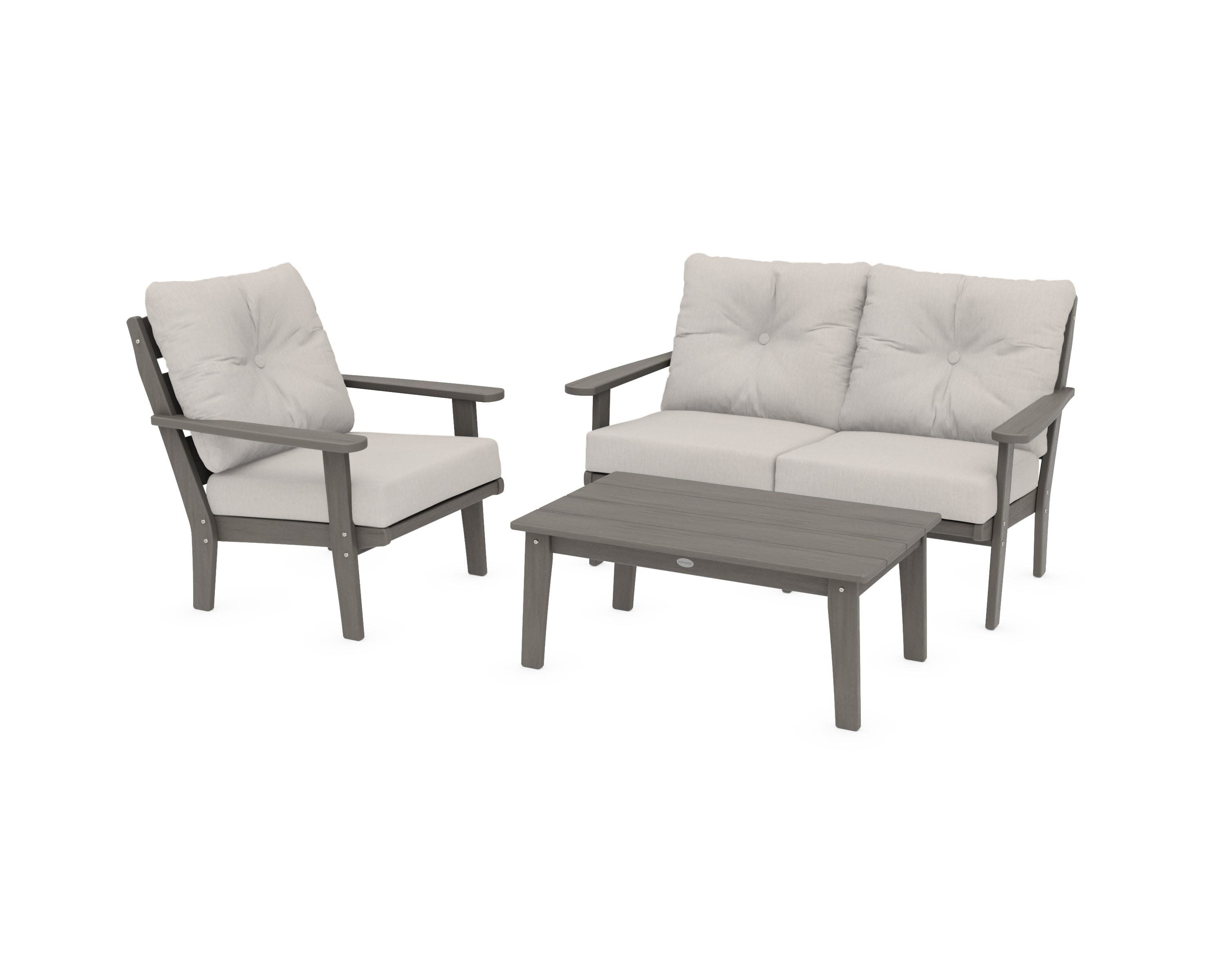 Lakeside 3-Piece Deep Seating Set in Driftwood / Cast Ash