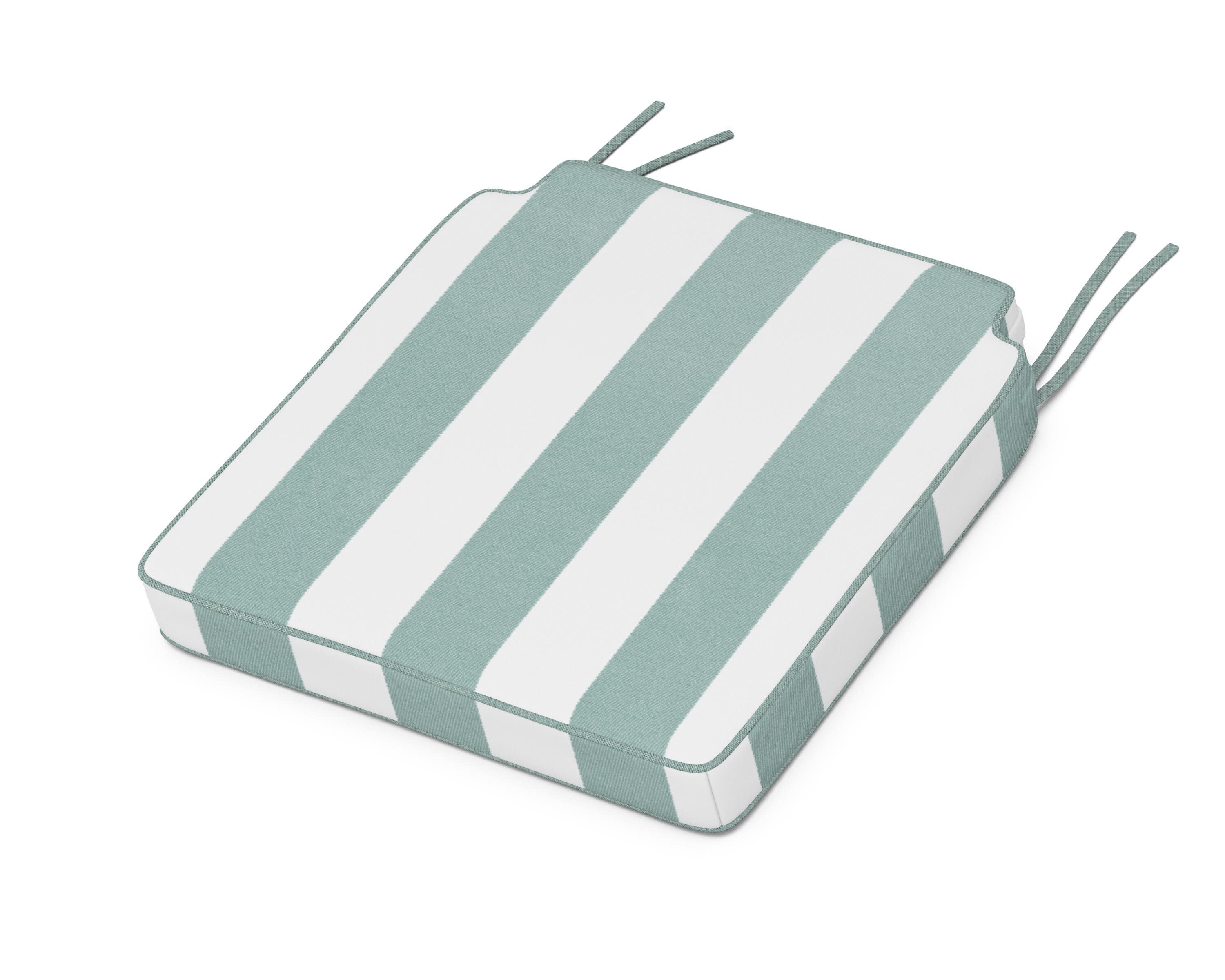 Acadia Dining Side Seat Cushion in Cabana Stripe Glacier Spa