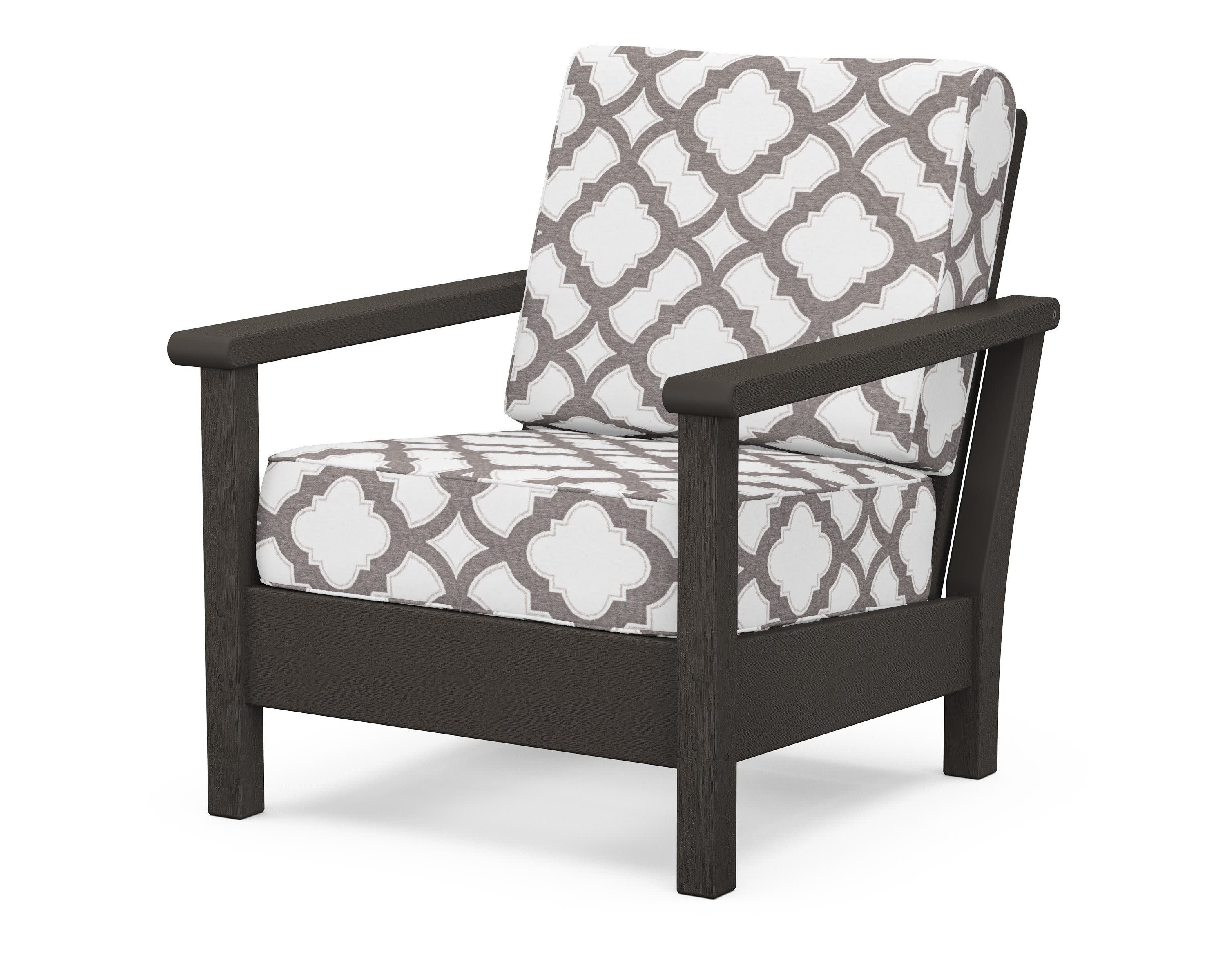 Harbour Deep Seating Chair in Vintage Coffee / Trellis Grey Mist
