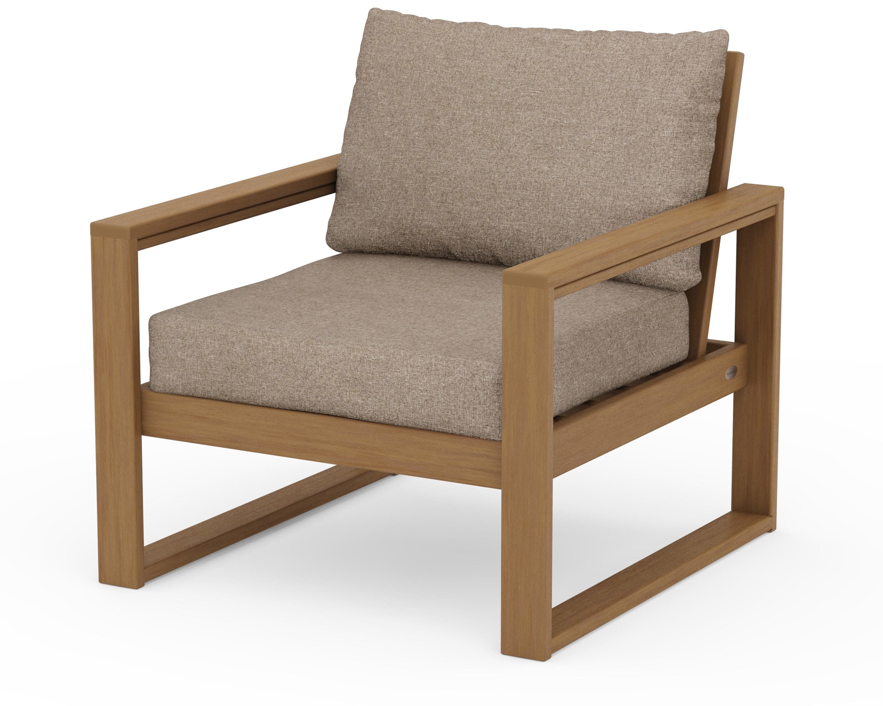 EDGE Club Chair in Natural / Spiced Burlap