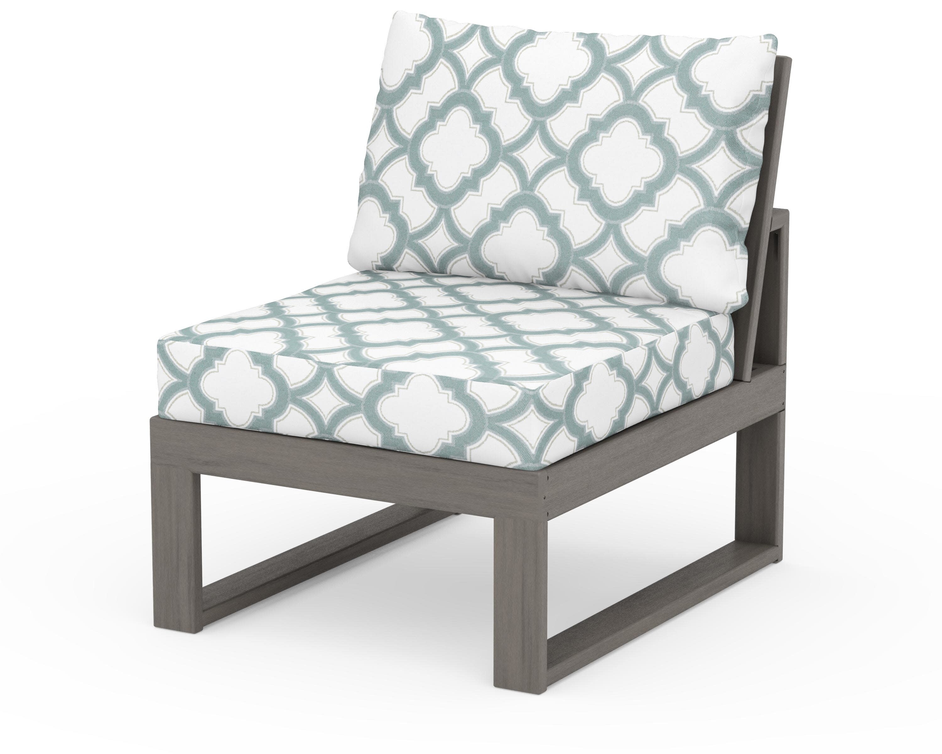 Modular Armless Chair in Driftwood / Trellis Glacier Spa