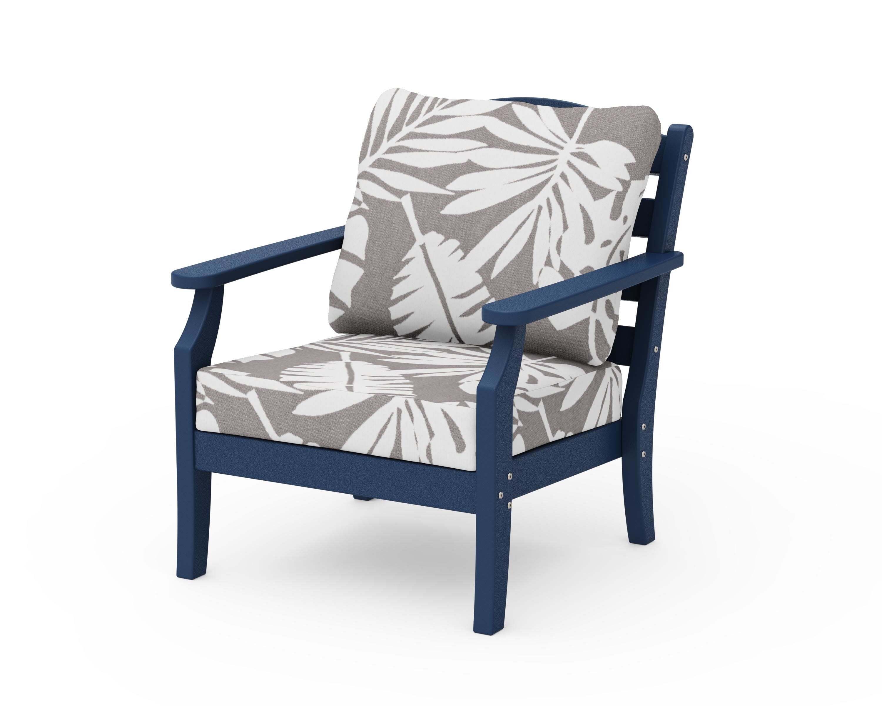 Savannah Deep Seating Chair in Navy / Leaf Grey Mist