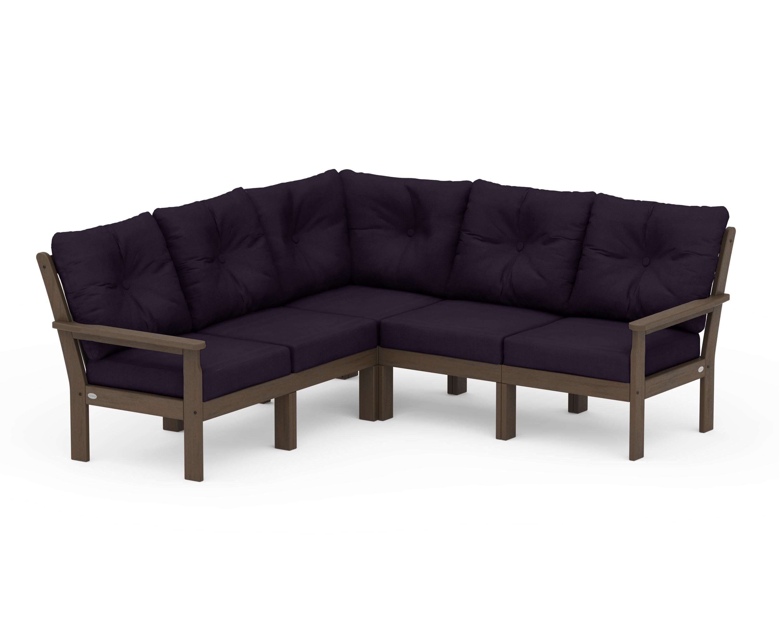 Vineyard 5-Piece Sectional in Kona / Navy Linen