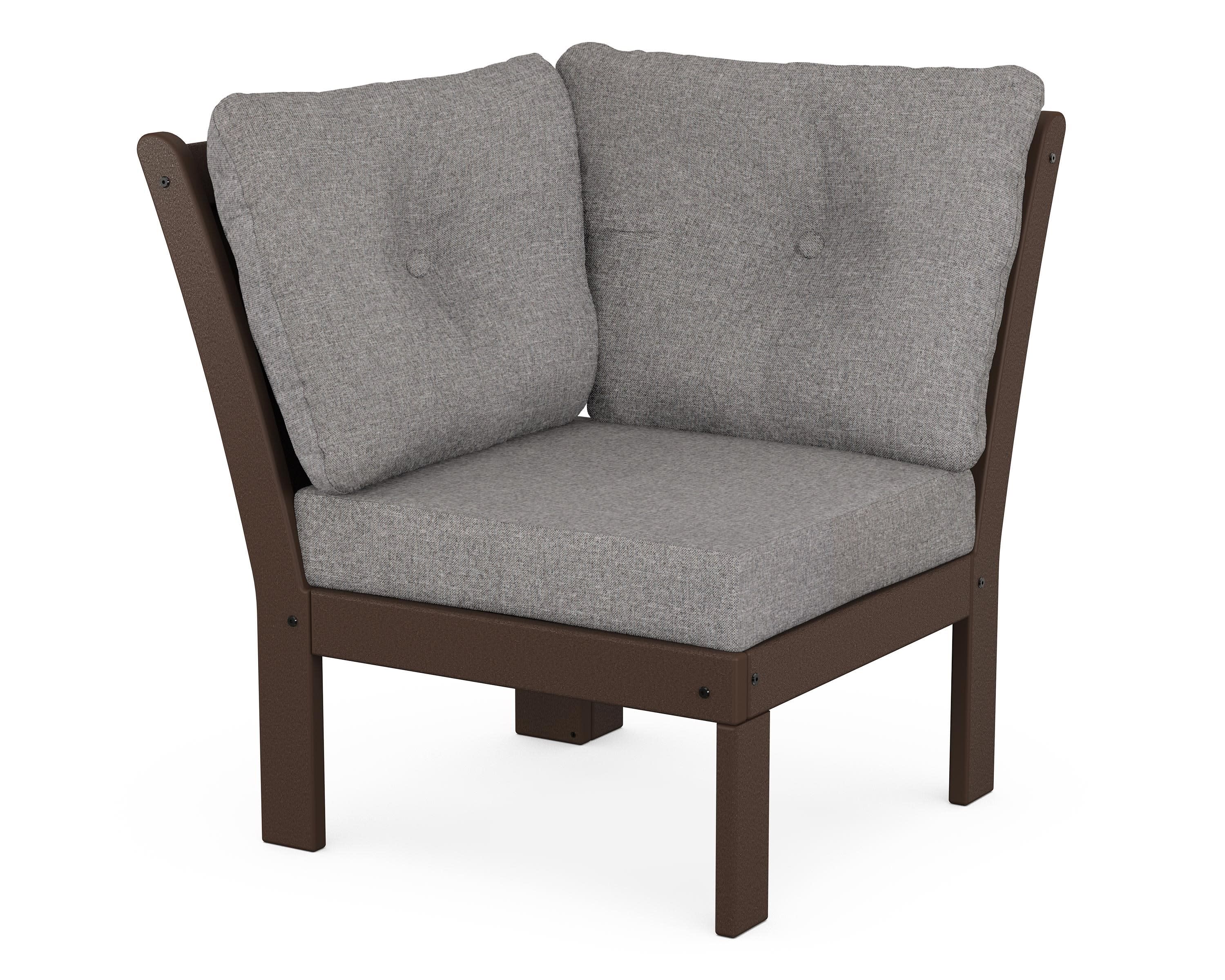 Vineyard Modular Corner Chair in Mahogany / Grey Mist