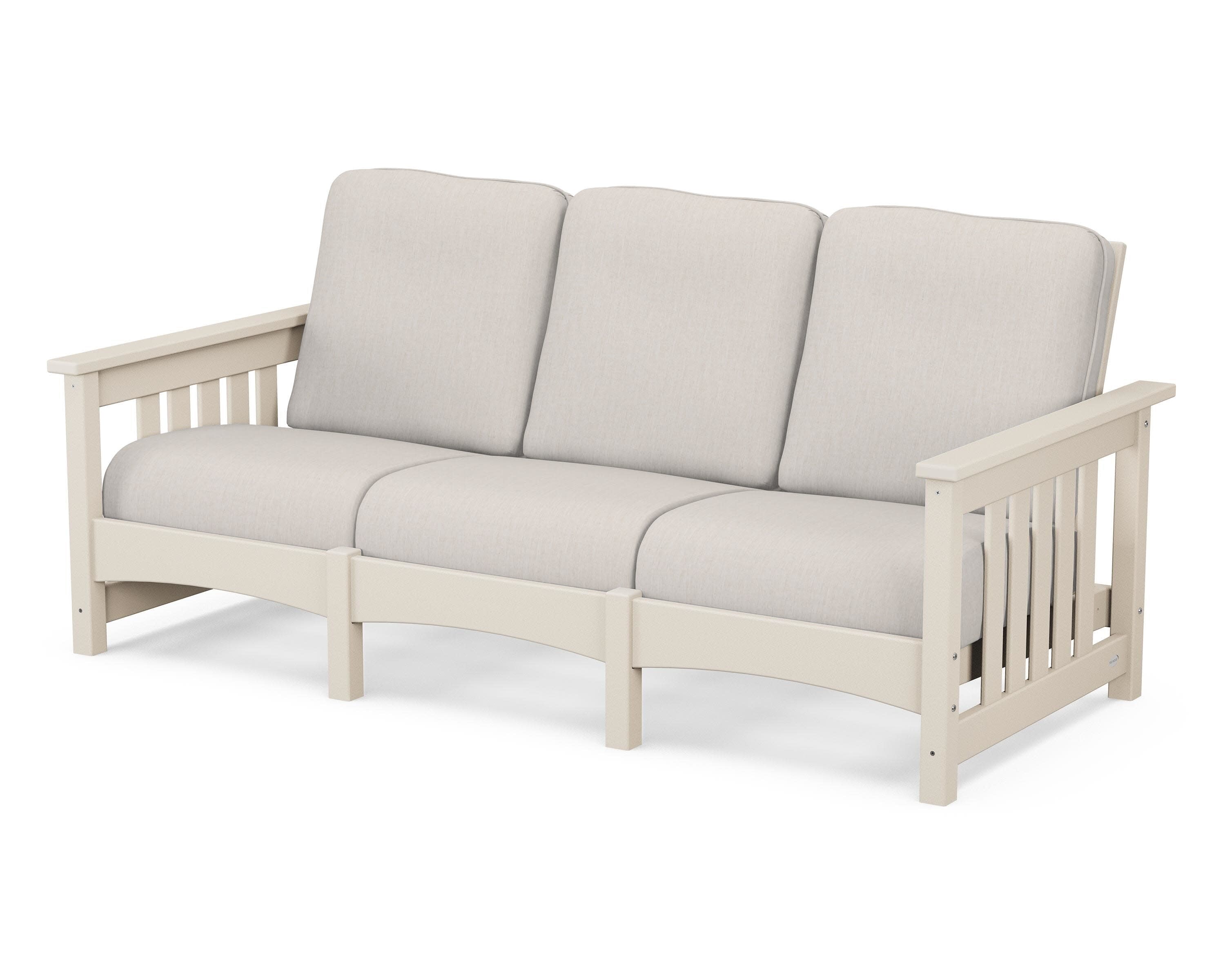 Club Mission Sofa in Sand / Cast Ash