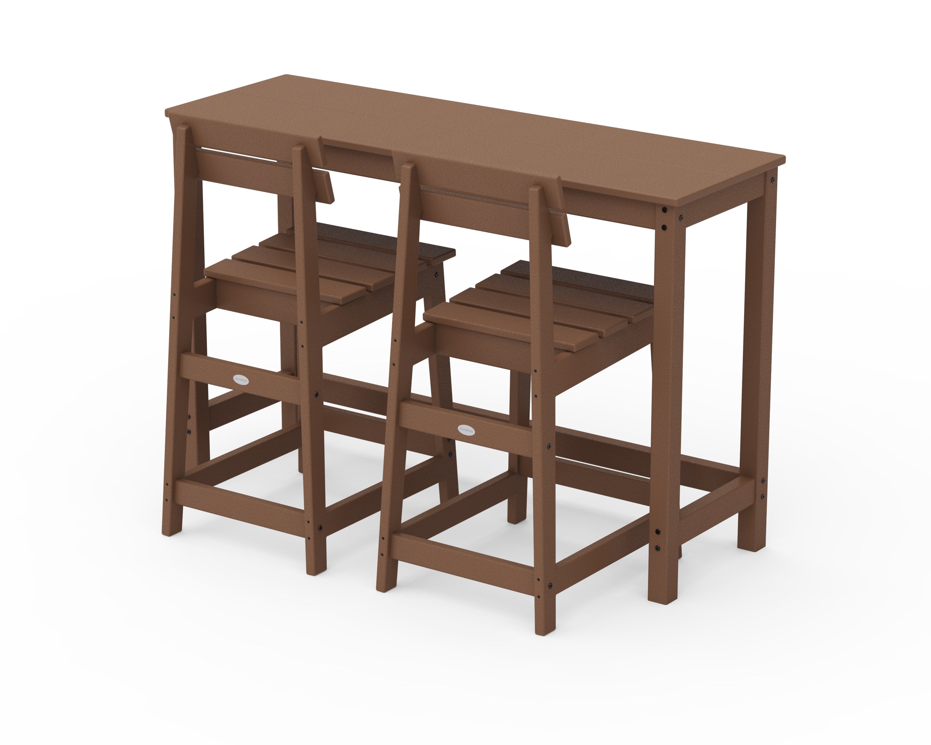 Modern Studio Plaza Counter Chair 3-Piece Balcony Set in Teak
