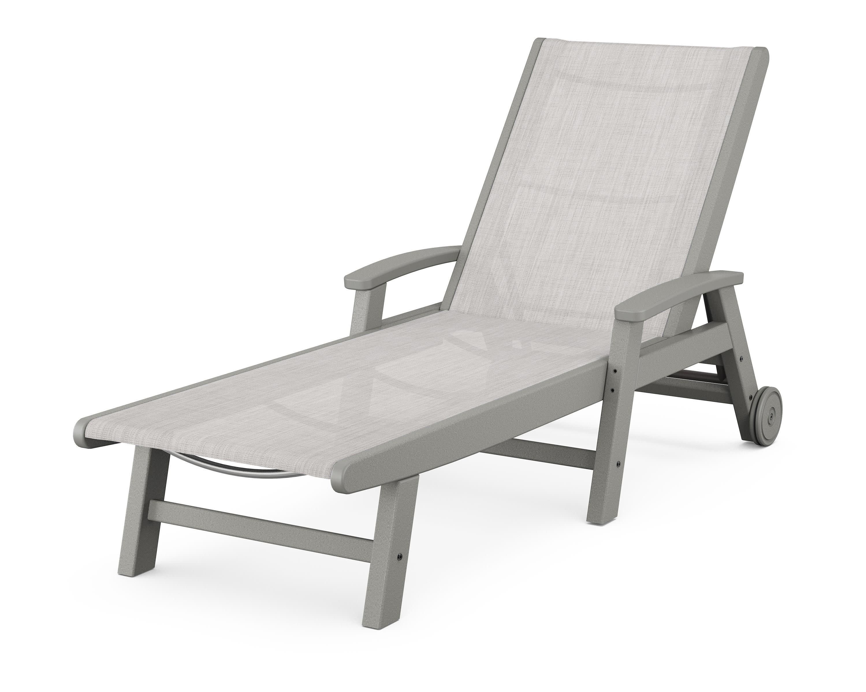 Coastal Chaise with Wheels in Slate Grey / Parchment Sling