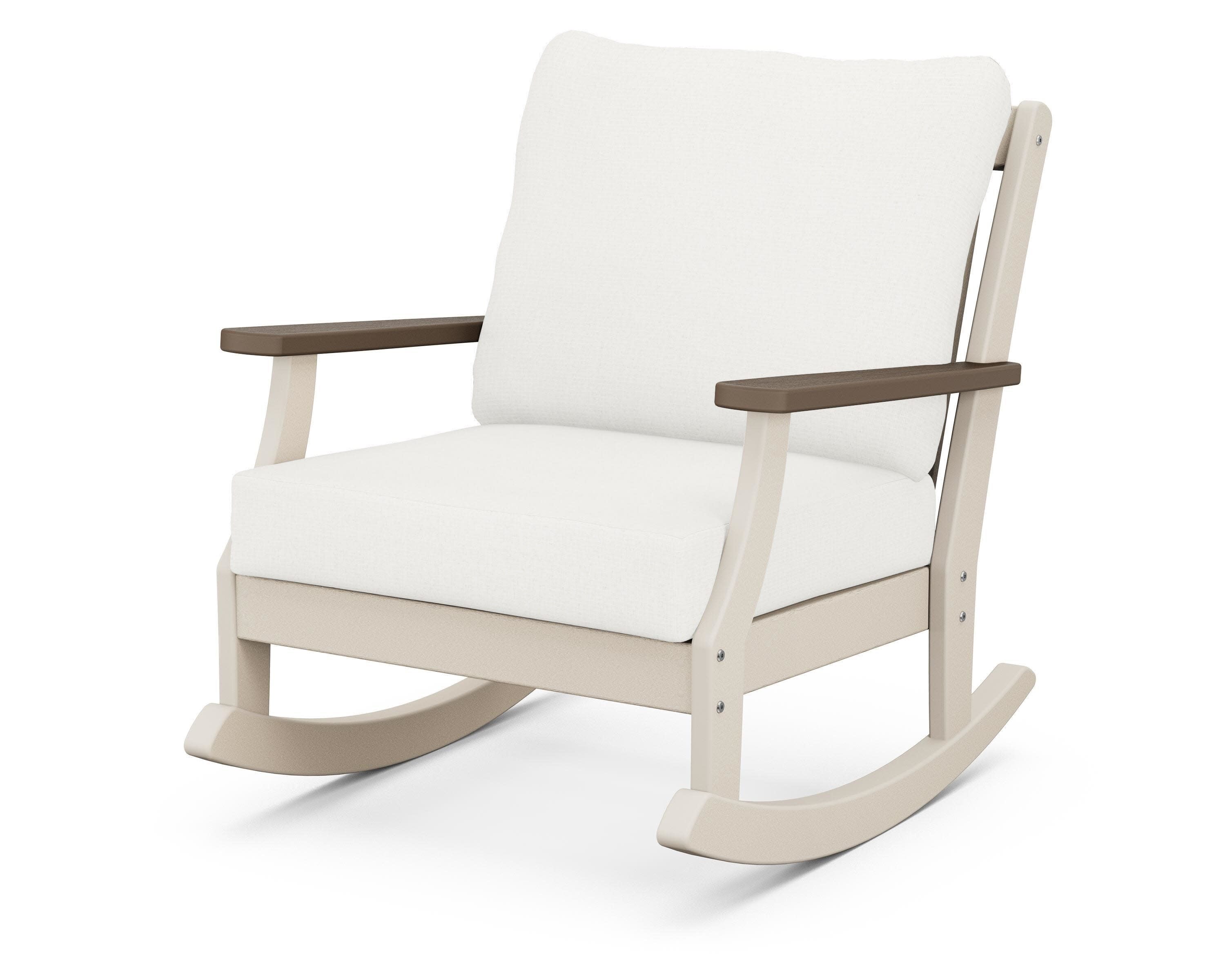 Braxton Deep Seating Rocking Chair in Sand / Kona / Natural Linen