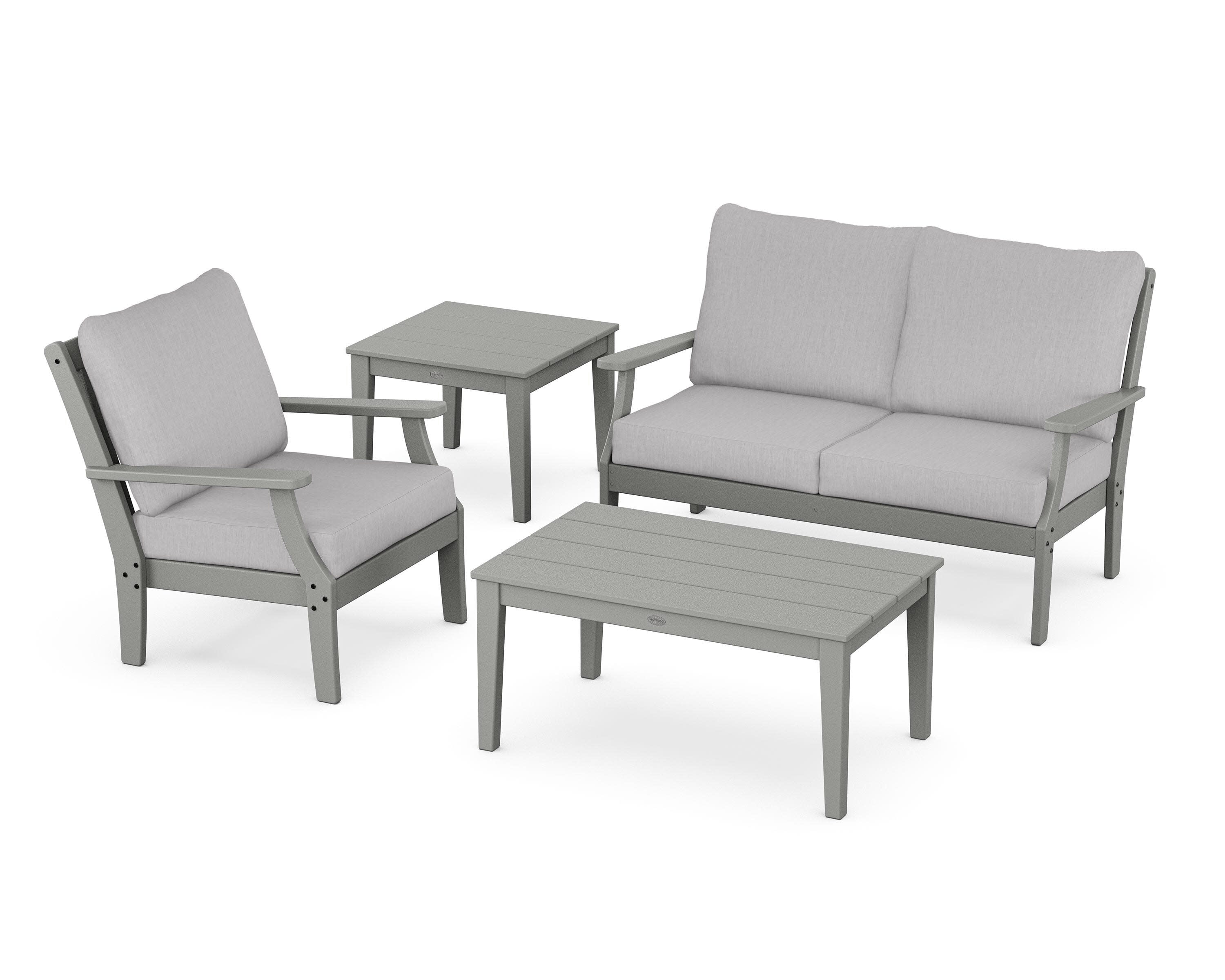 Braxton 4-Piece Deep Seating Set in Slate Grey / Granite