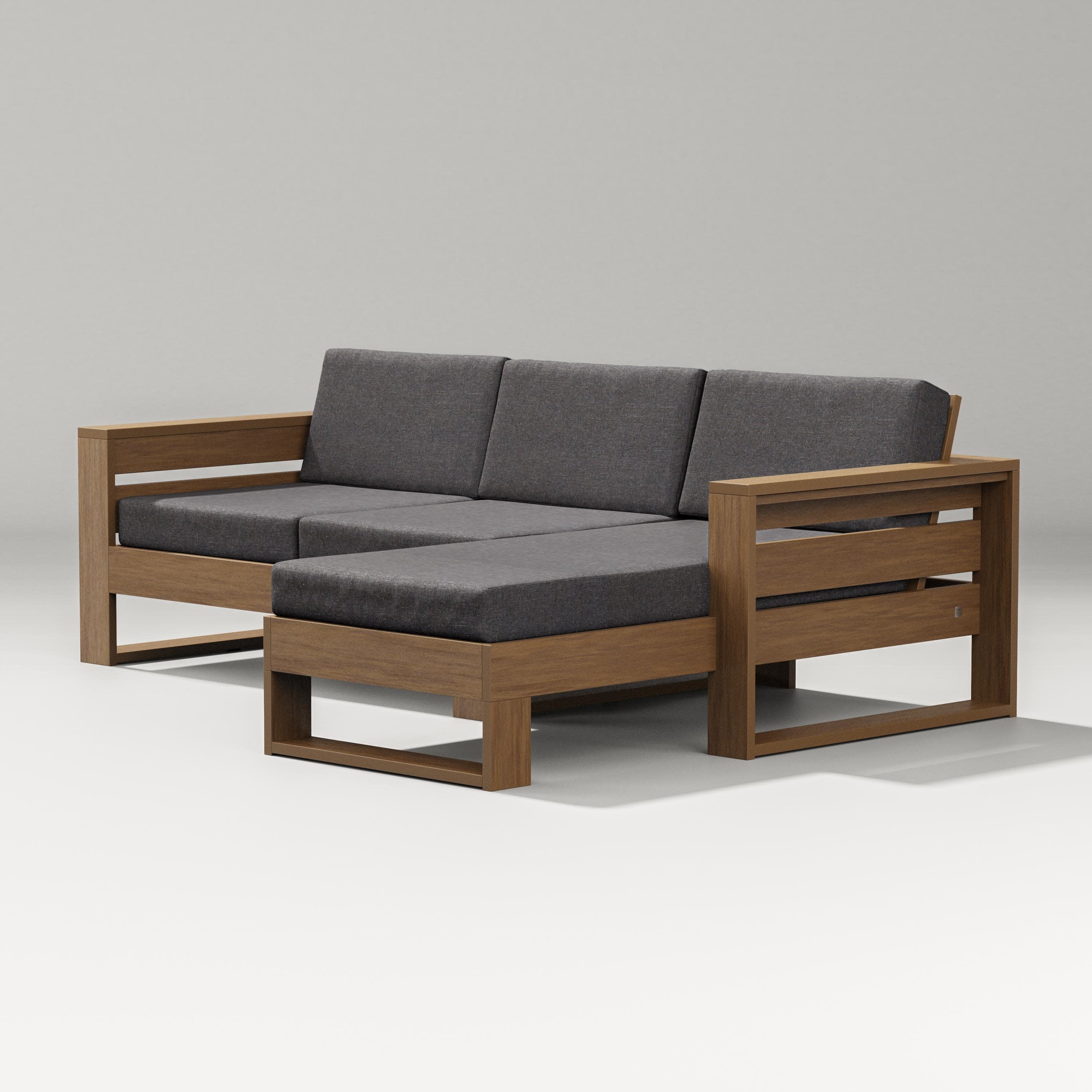 Latitude Right Chaise Sectional in Natural / Ash Charcoal