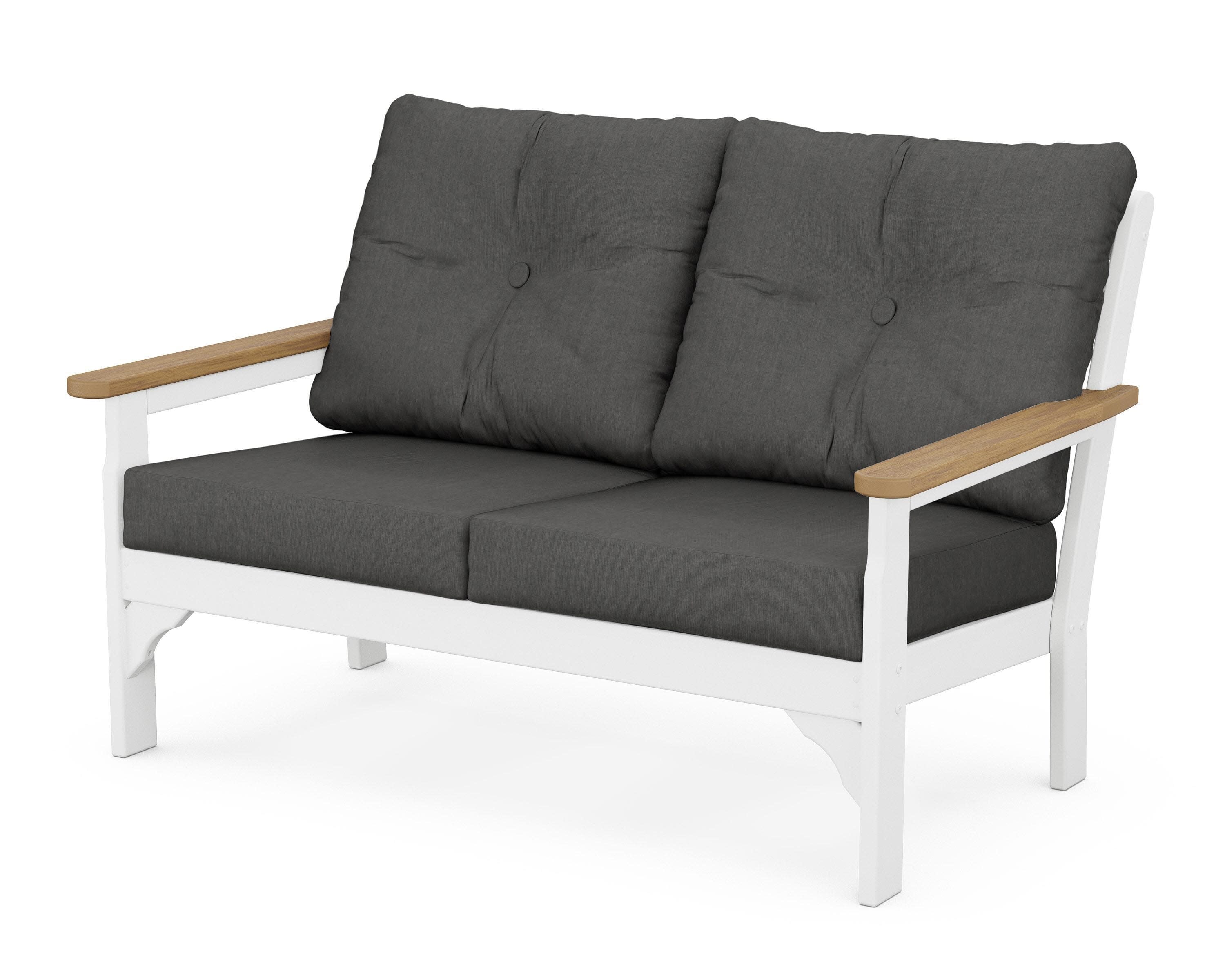 Vineyard Deep Seating Loveseat in White / Natural / Spectrum Carbon