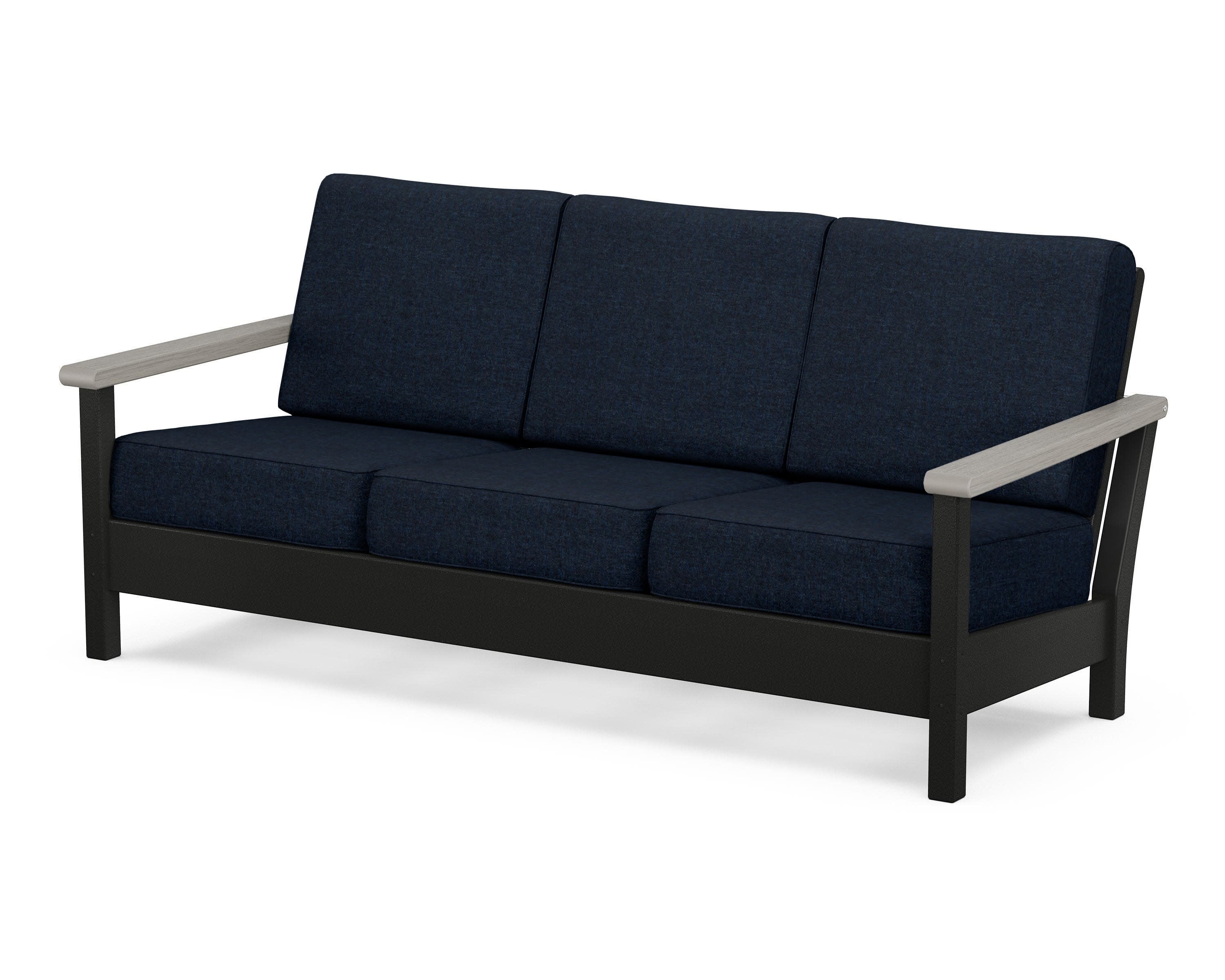 Harbour Deep Seating Sofa in Black / Driftwood / Marine Indigo