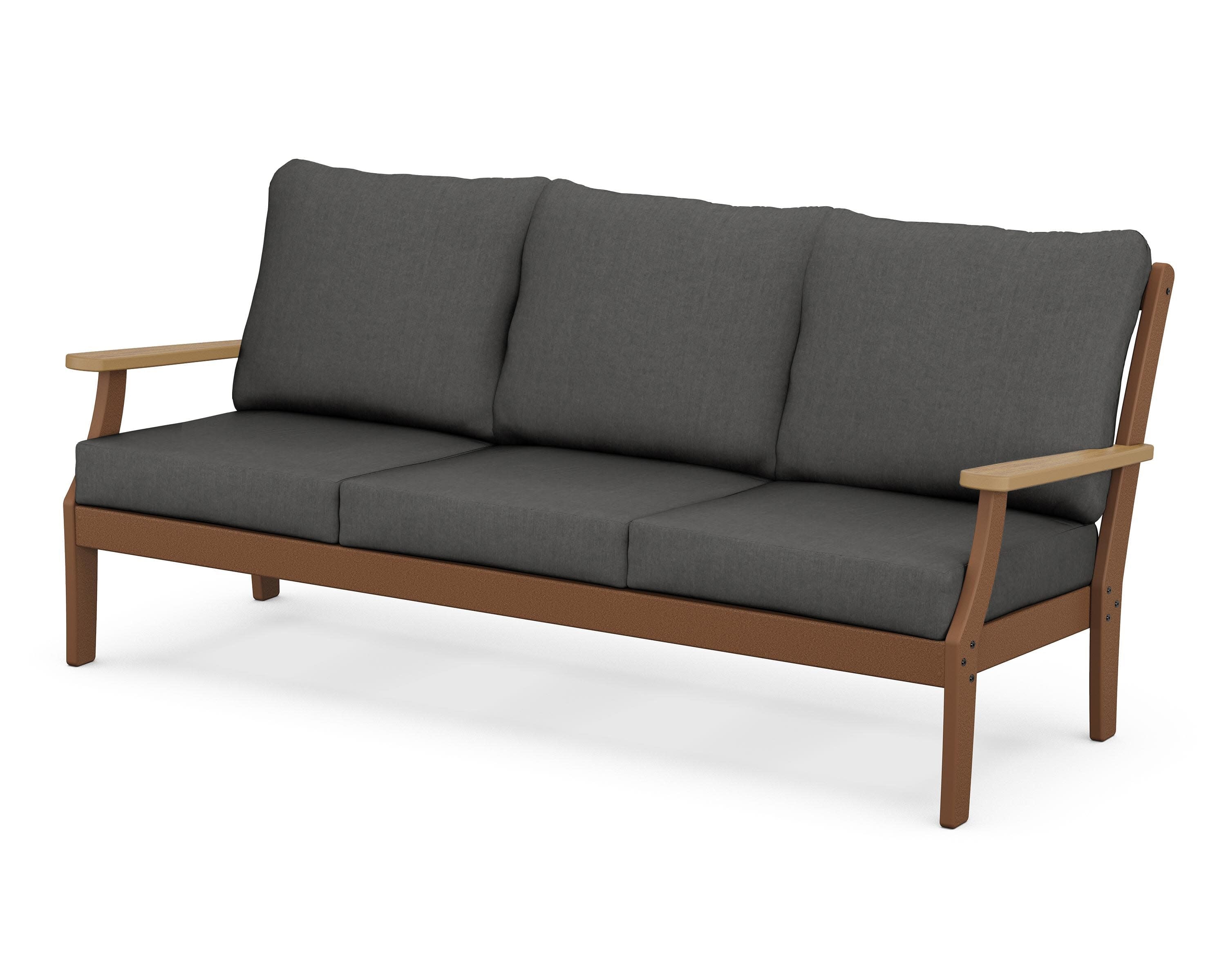 Braxton Deep Seating Sofa in Teak / Natural / Spectrum Carbon
