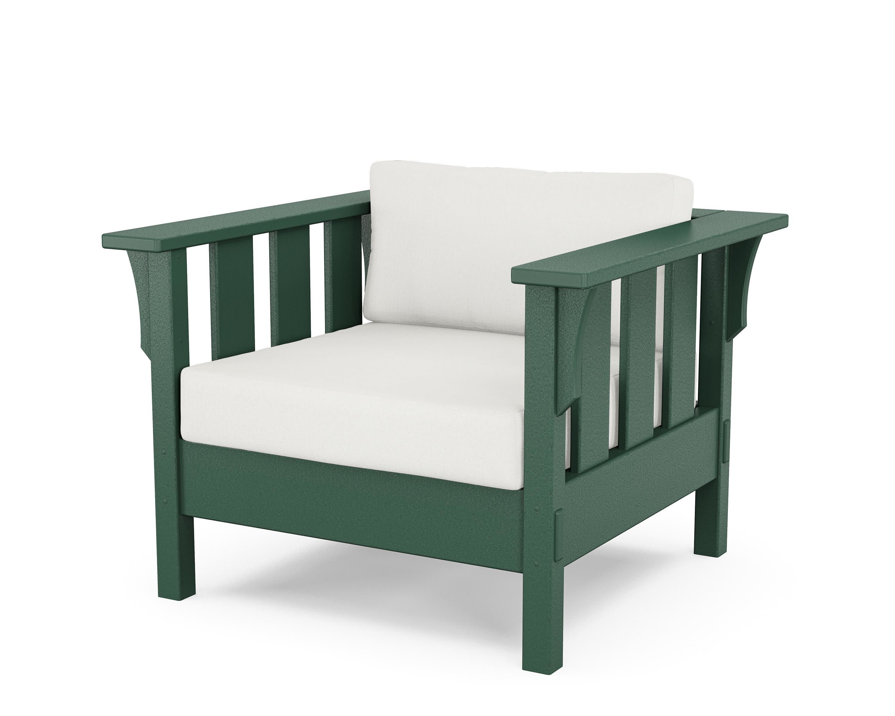 Acadia Deep Seating Chair in Green / Natural Linen