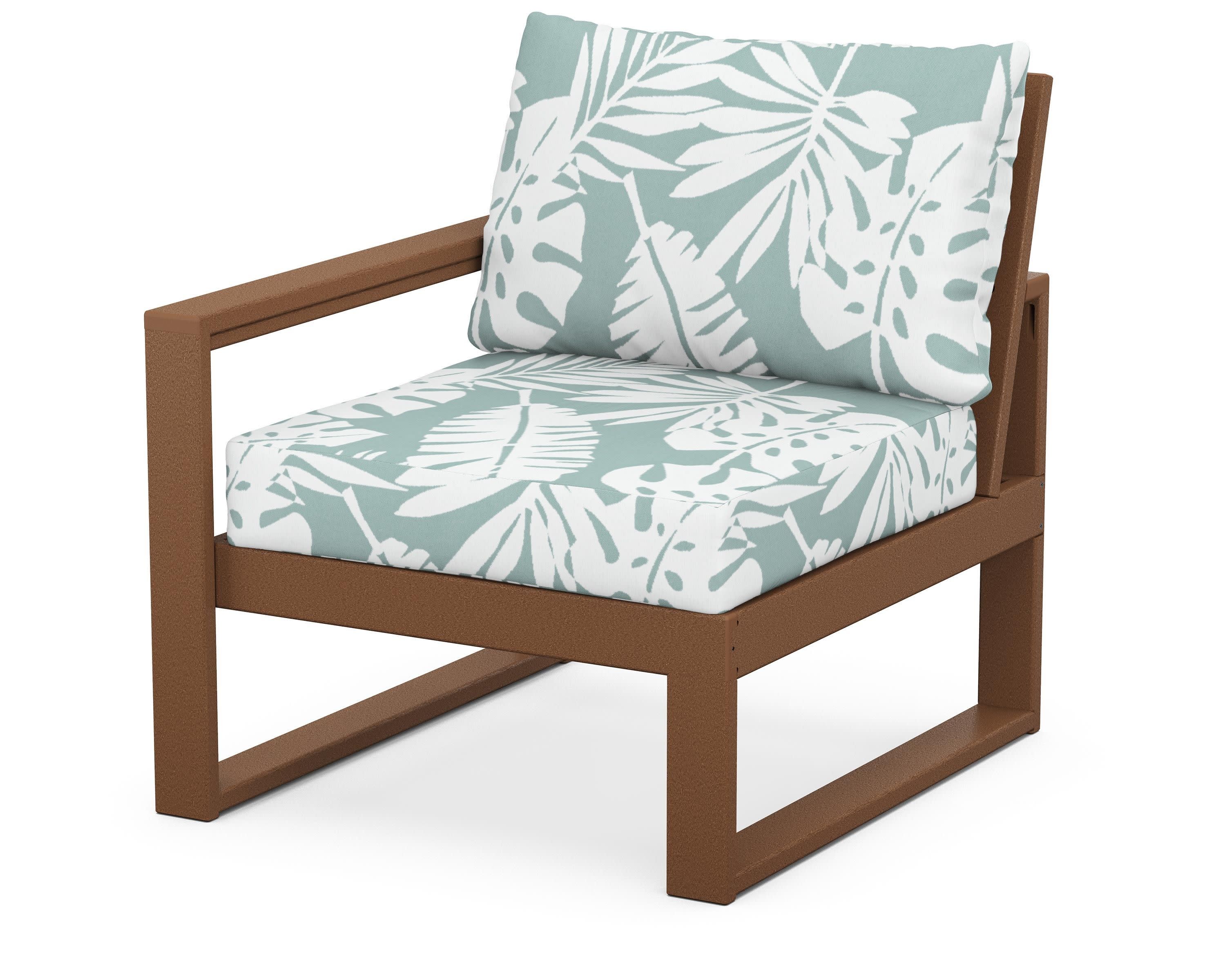 EDGE Modular Left Arm Chair in Teak / Leaf Glacier Spa