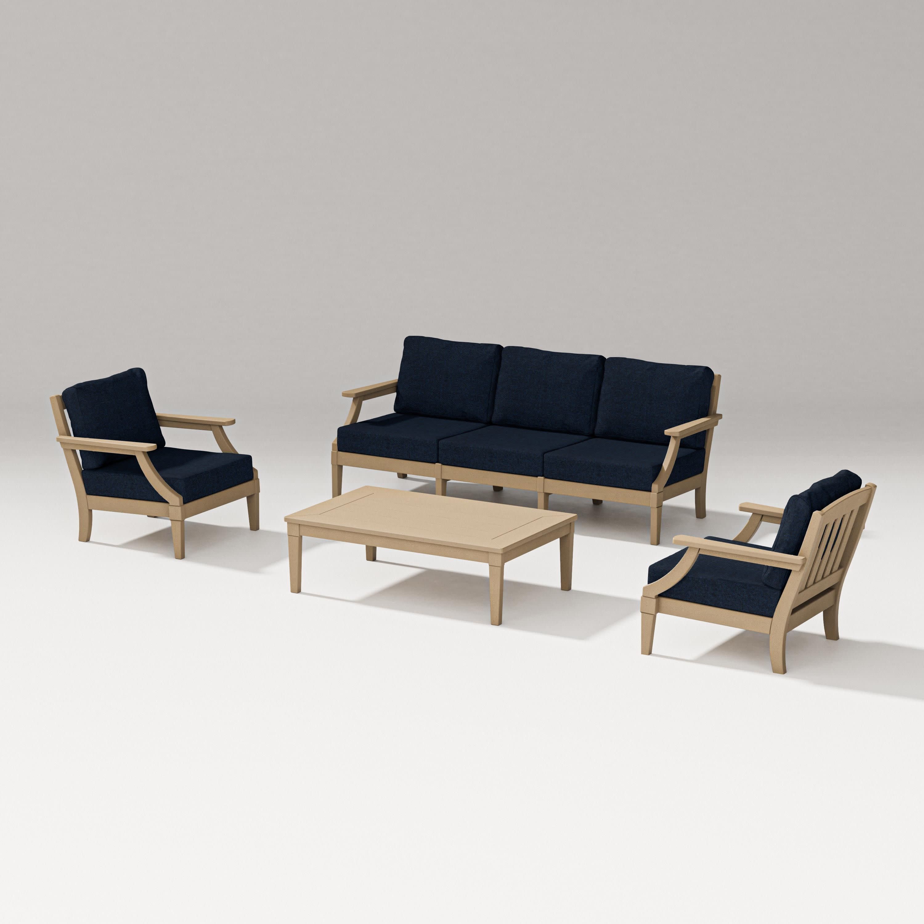 Estate 4-Piece Lounge Sofa Set in Vintage Sahara / Marine Indigo