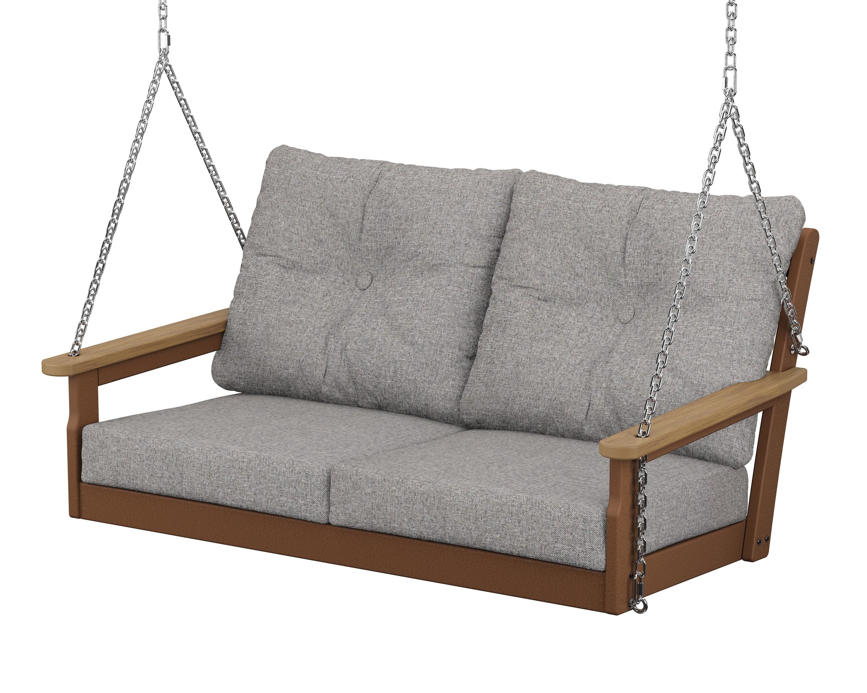 Vineyard Deep Seating Swing in Teak / Natural / Grey Mist