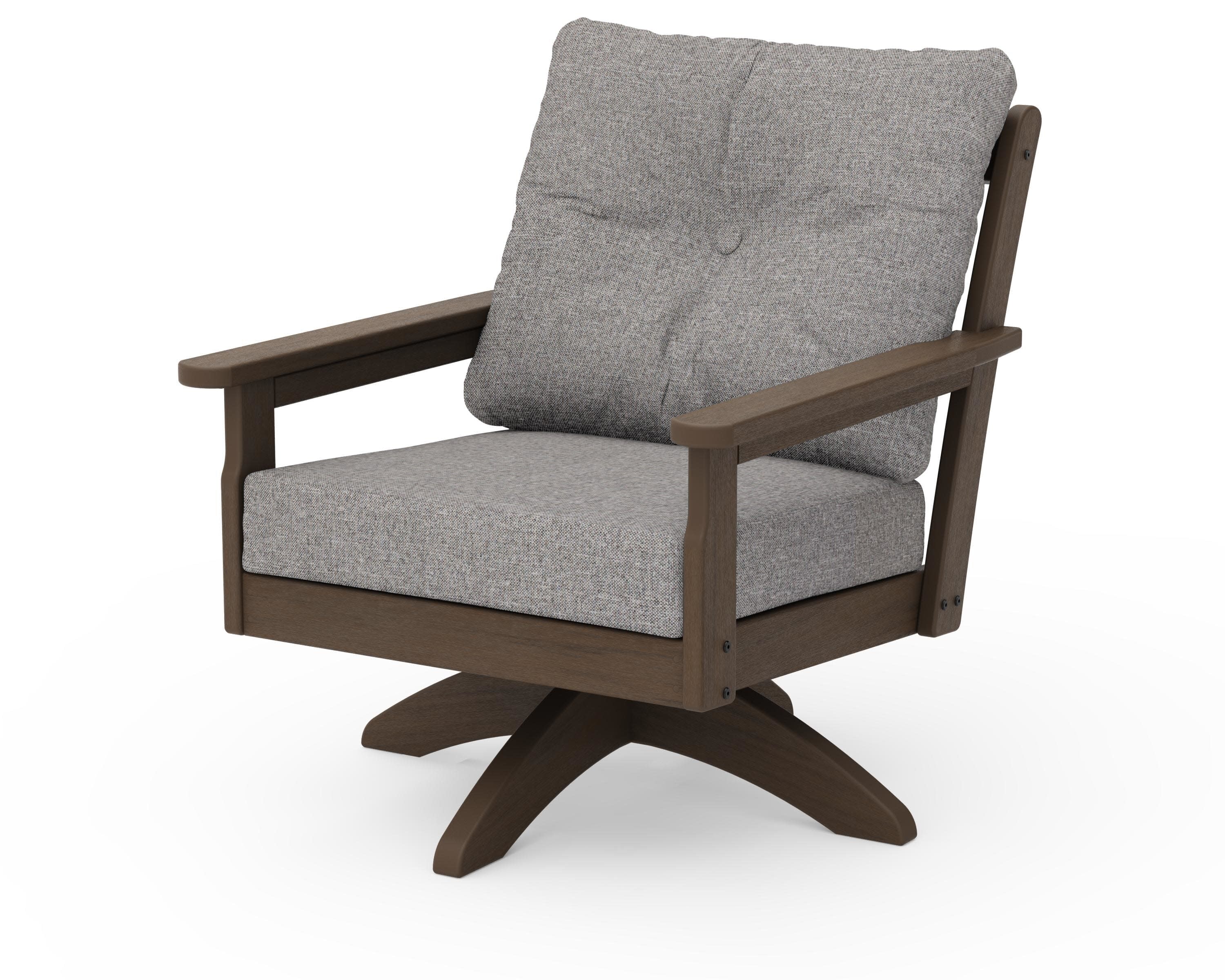 Vineyard Deep Seating Swivel Chair in Kona / Grey Mist