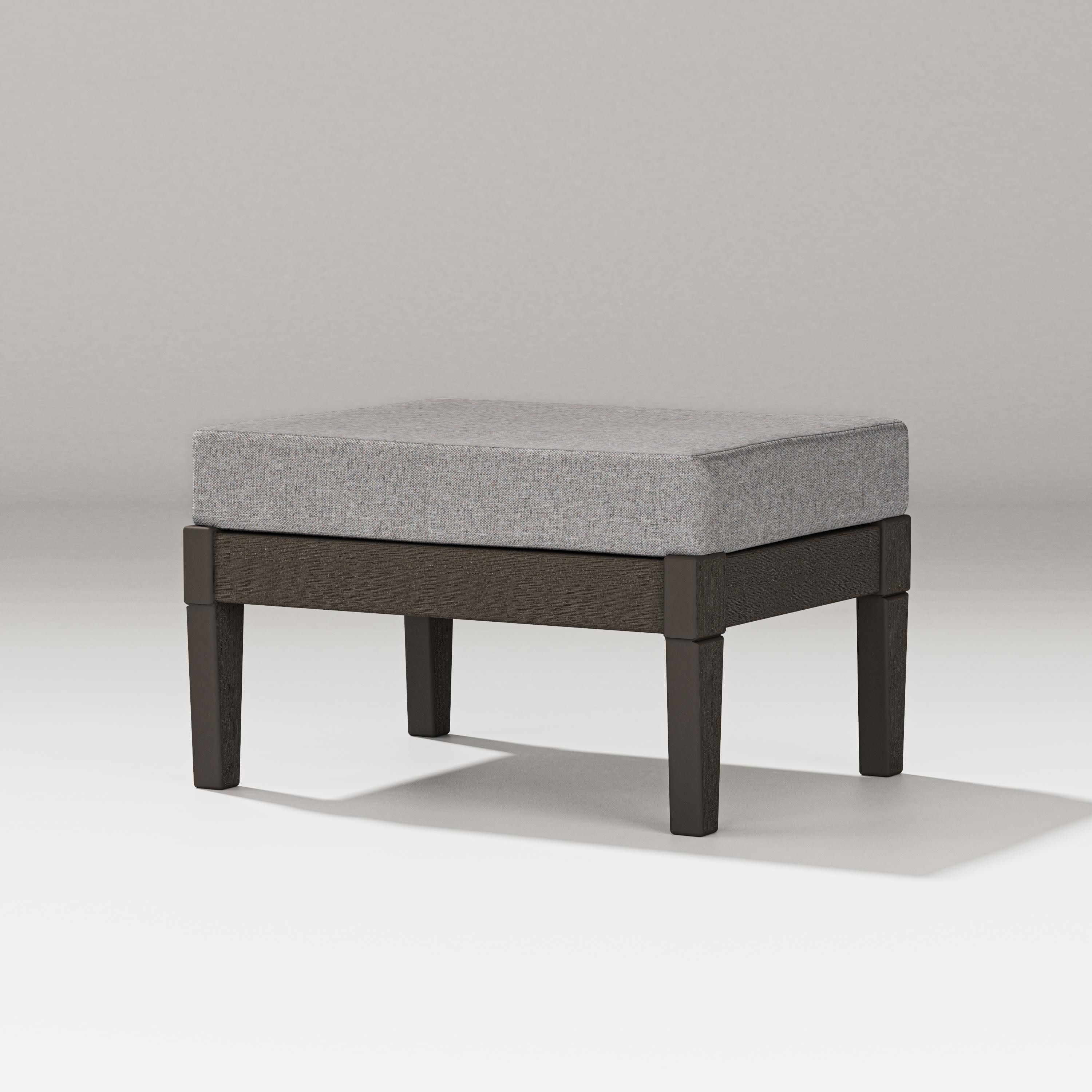 Estate Lounge Ottoman in Vintage Coffee / Grey Mist