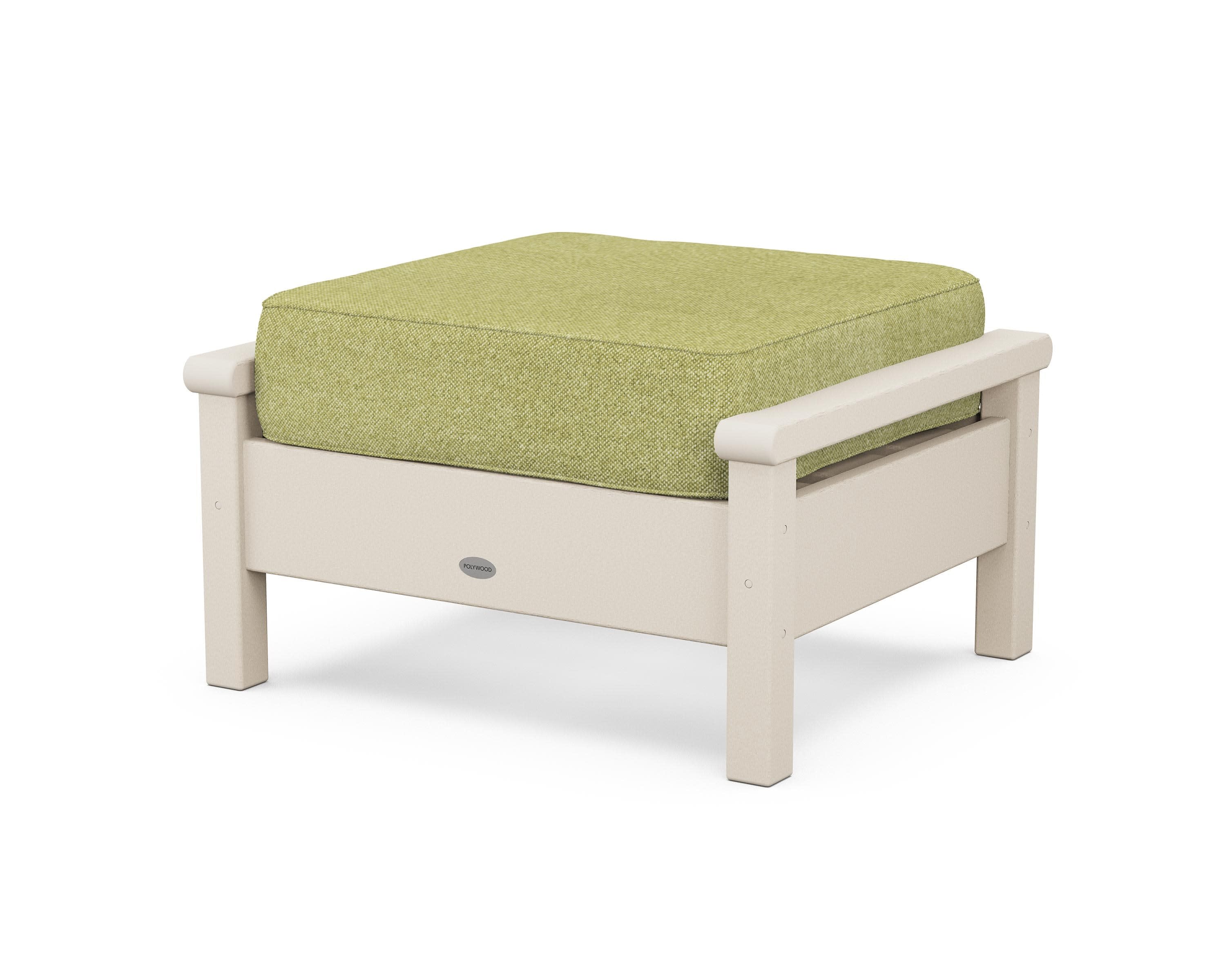 Harbour Deep Seating Ottoman in Sand / Chartreuse Boucle