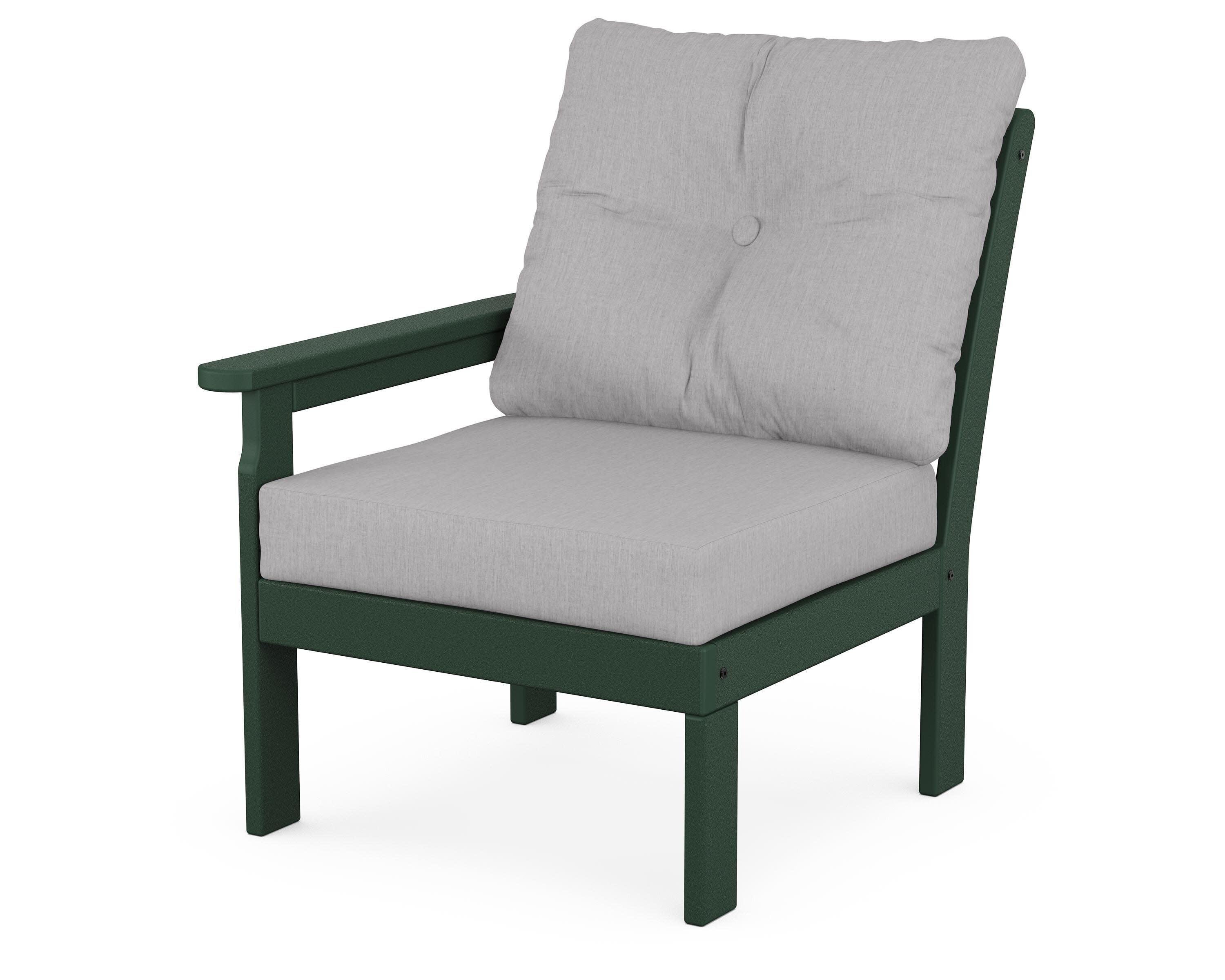 Vineyard Modular Left Arm Chair in Green / Granite