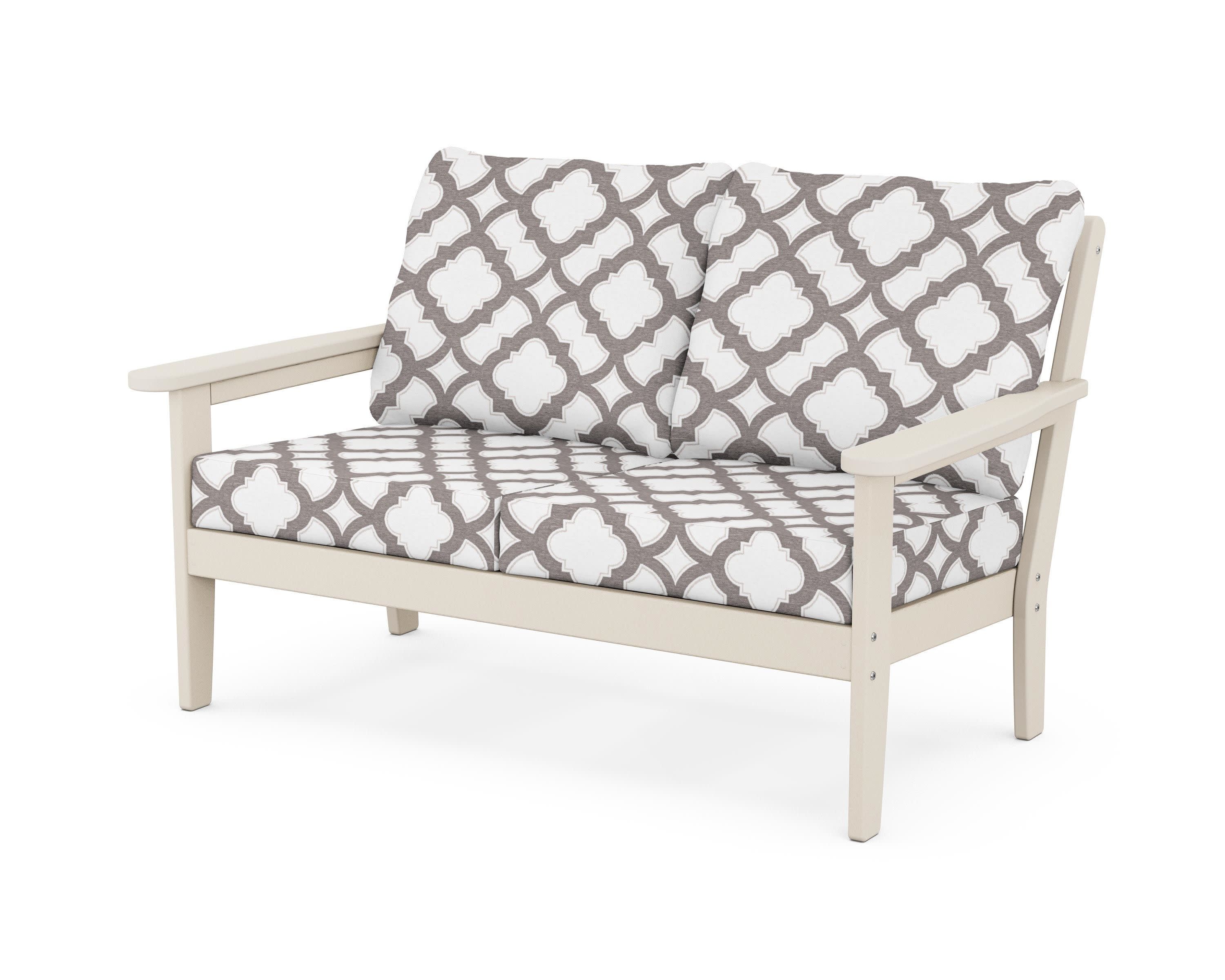 Cottage Deep Seating Loveseat in Sand / Trellis Grey Mist