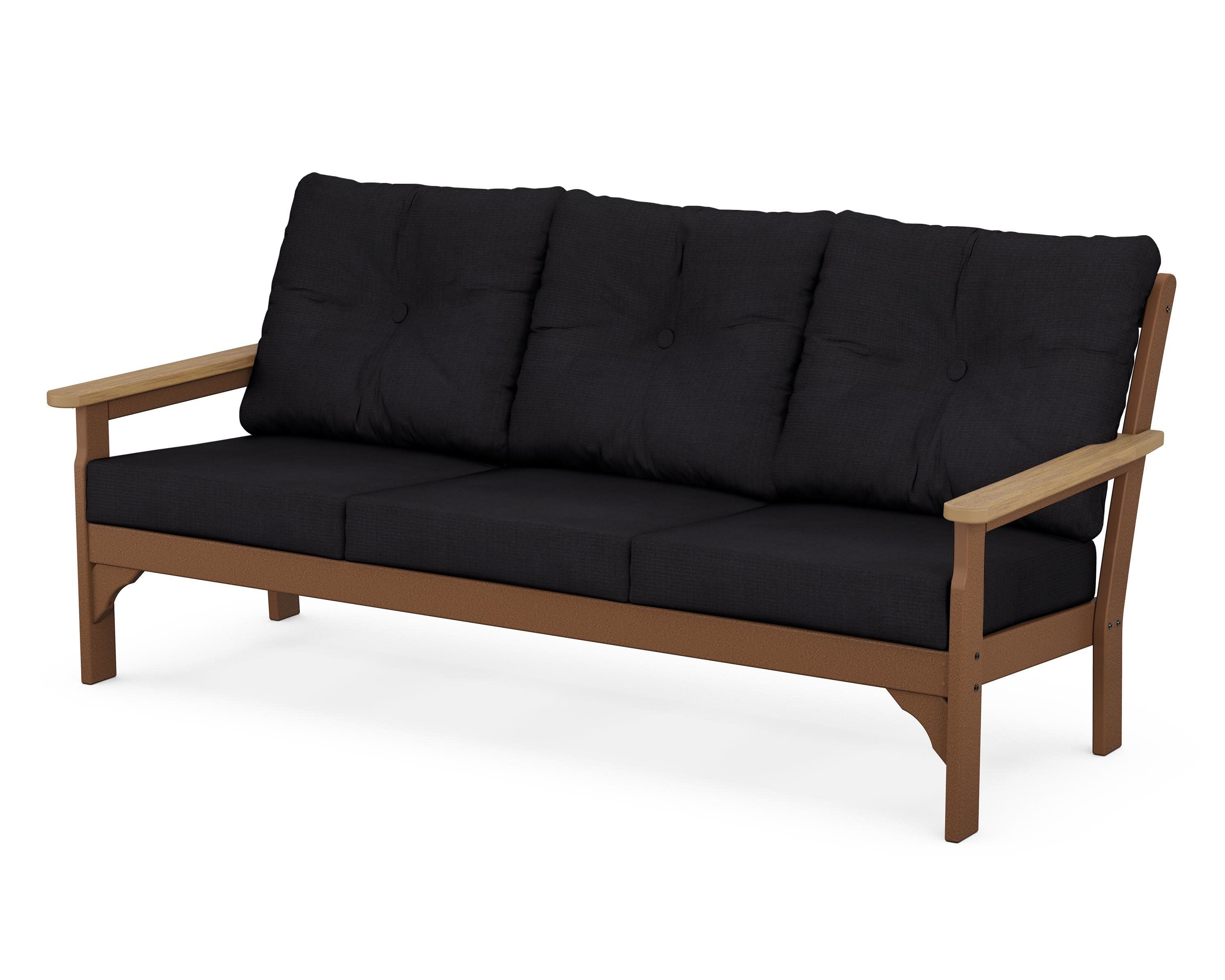 Vineyard Deep Seating Sofa in Teak / Natural / Midnight Linen