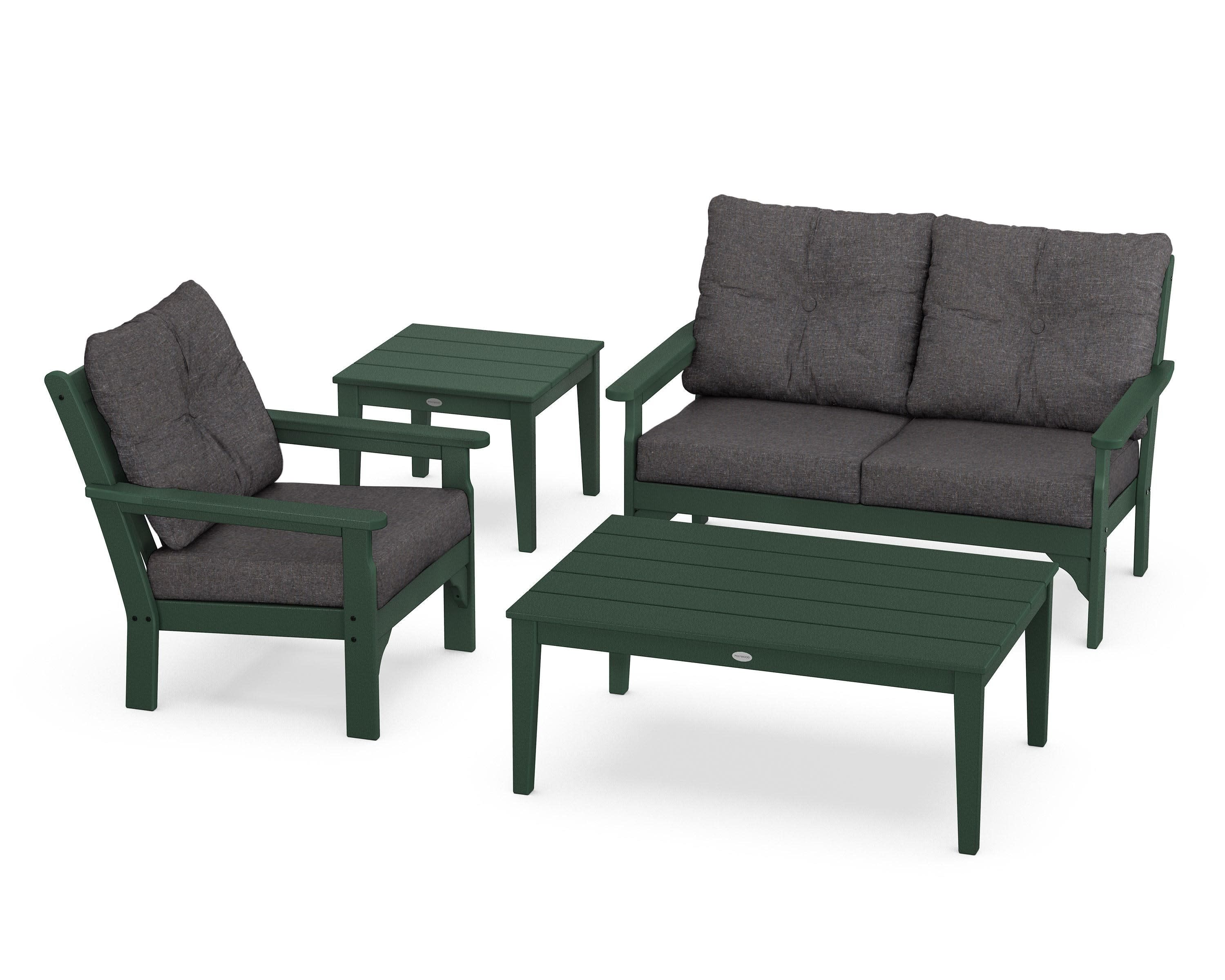 Vineyard 4-Piece Deep Seating Set in Green / Ash Charcoal
