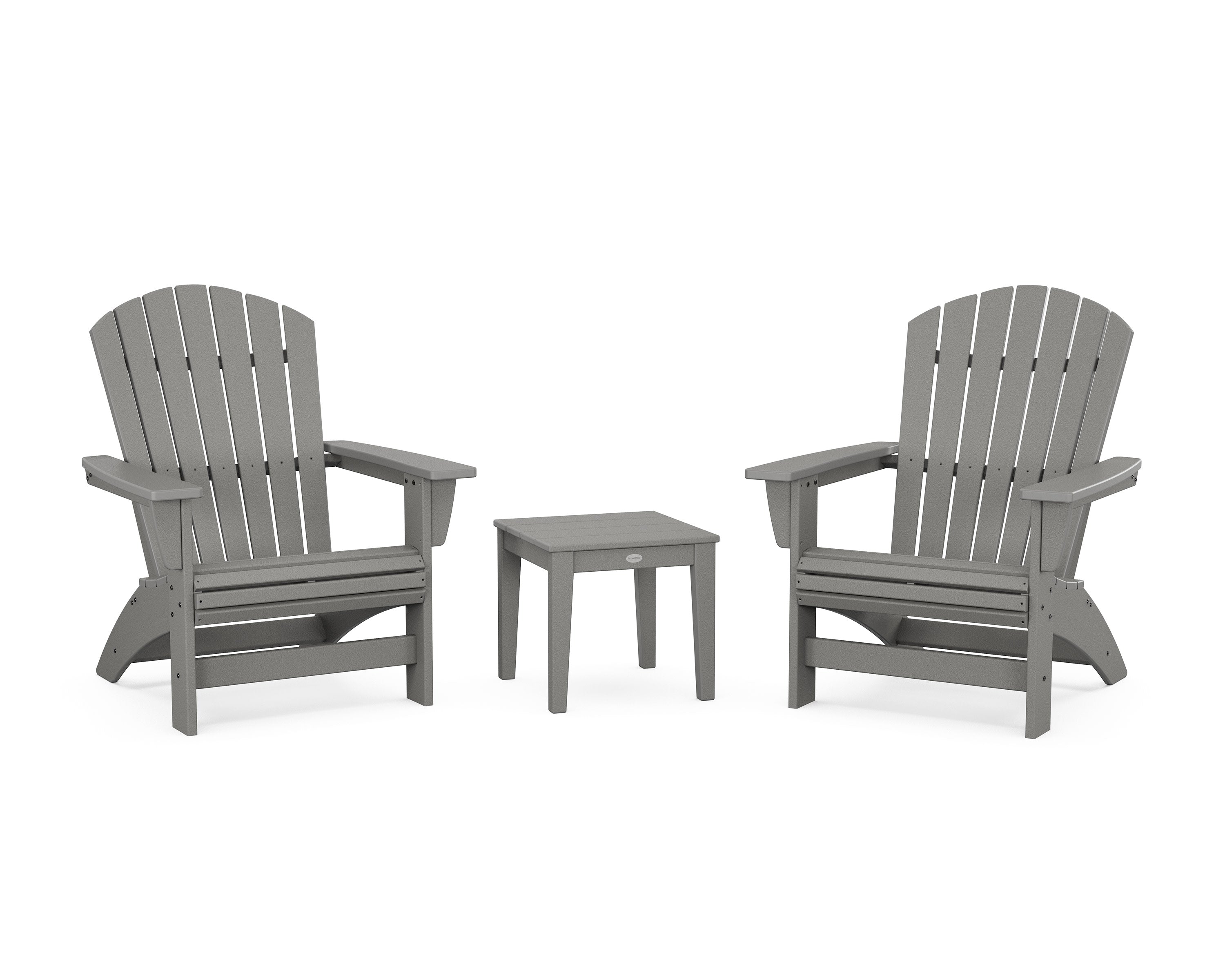 3-Piece Nautical Grand Adirondack Set in Slate Grey