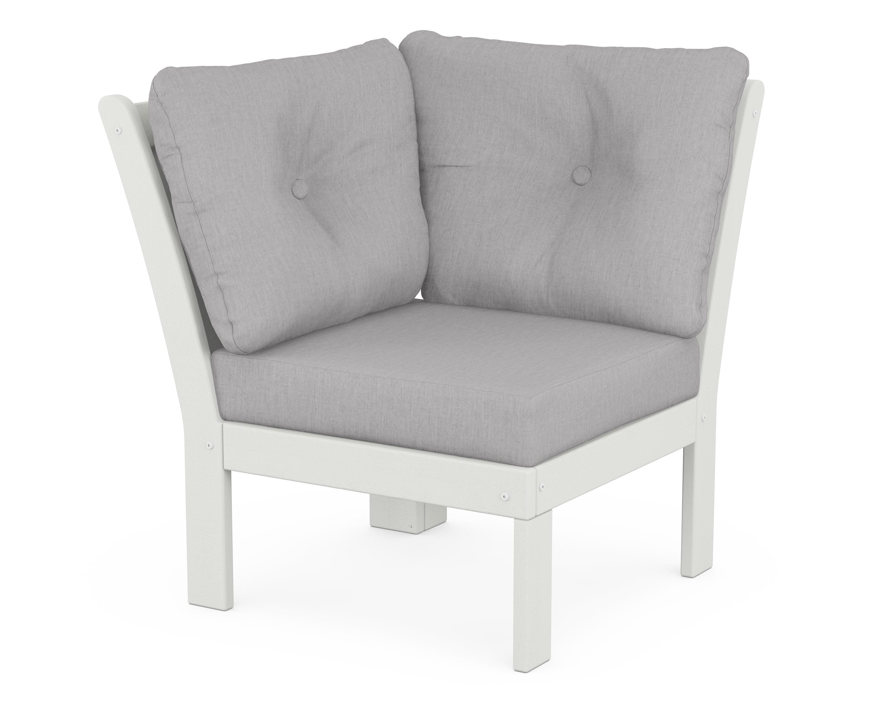 Vineyard Modular Corner Chair in Vintage White / Granite