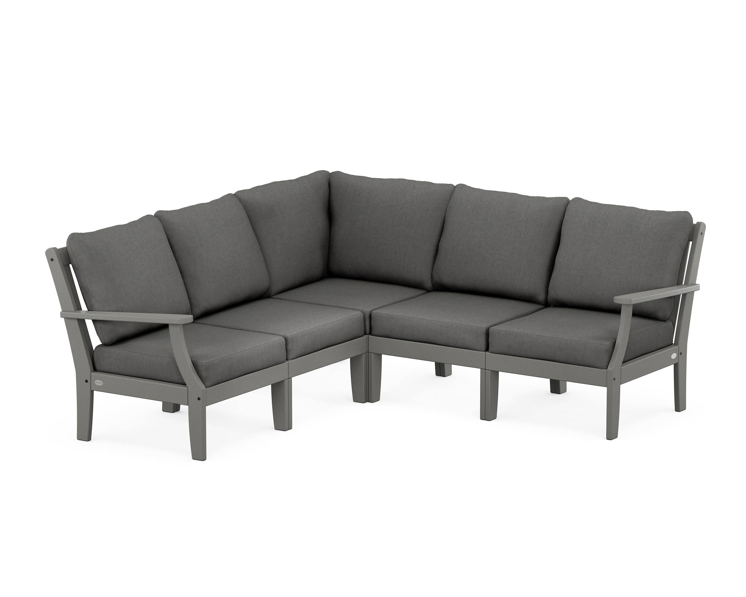 Braxton Modular 5-Piece Deep Seating Set in Slate Grey / Spectrum Carbon