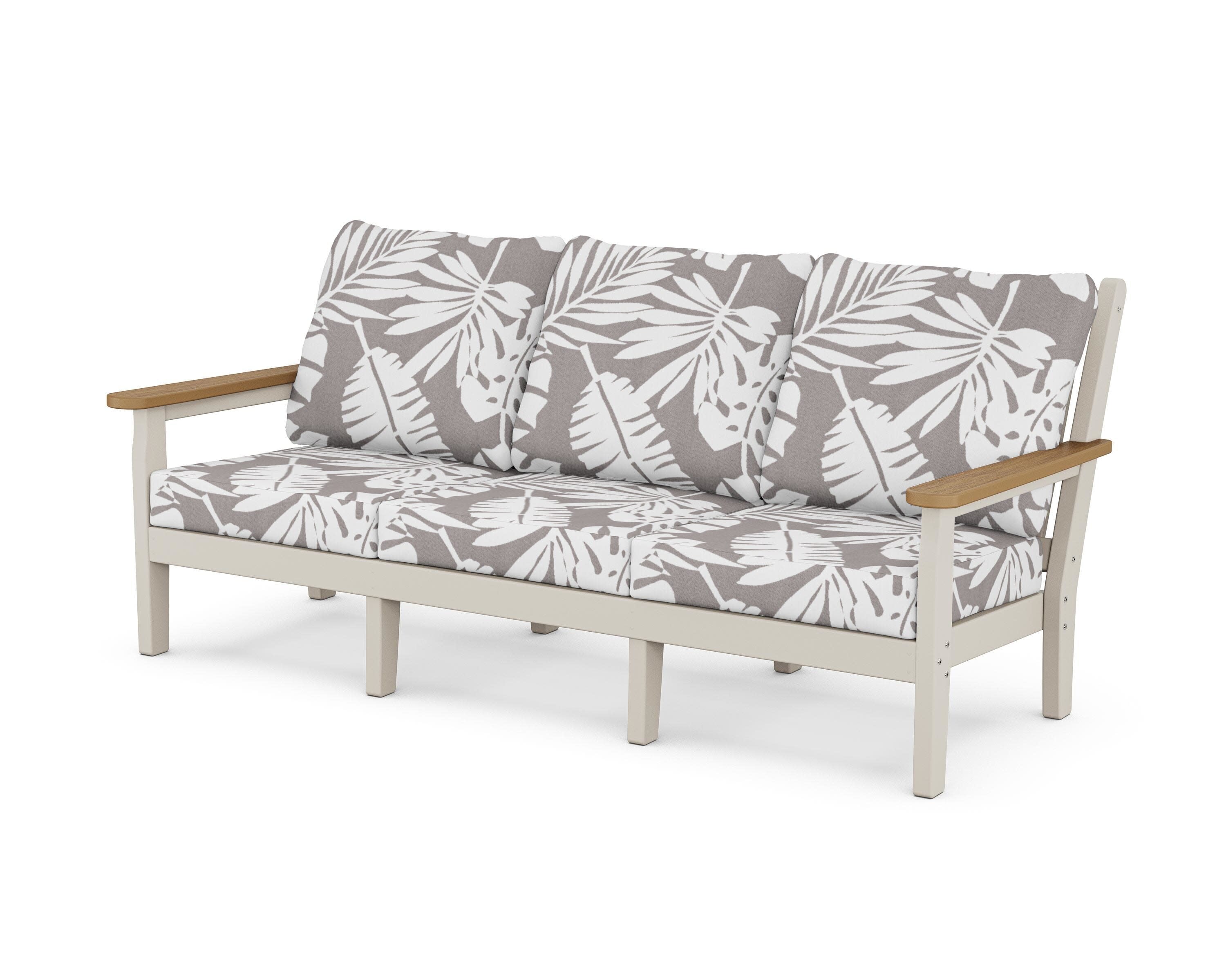 Chippendale Deep Seating Sofa in Sand / Natural / Leaf Grey Mist