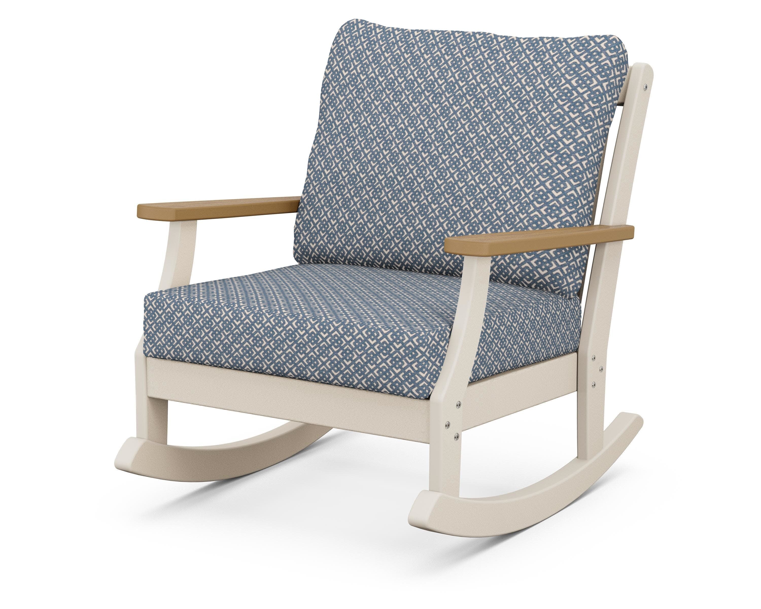 Braxton Deep Seating Rocking Chair in Sand / Natural / Hopscotch