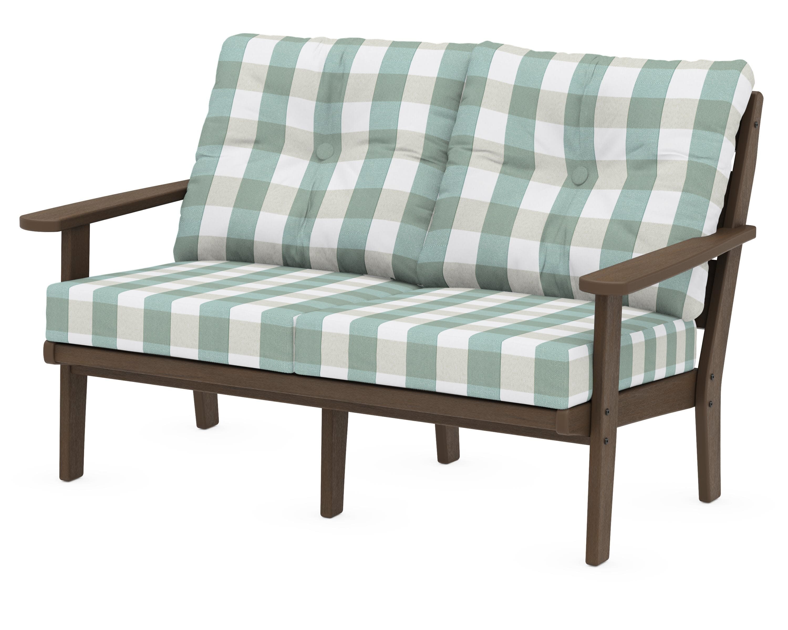 Lakeside Deep Seating Loveseat in Kona / Buffalo Plaid Glacier Spa